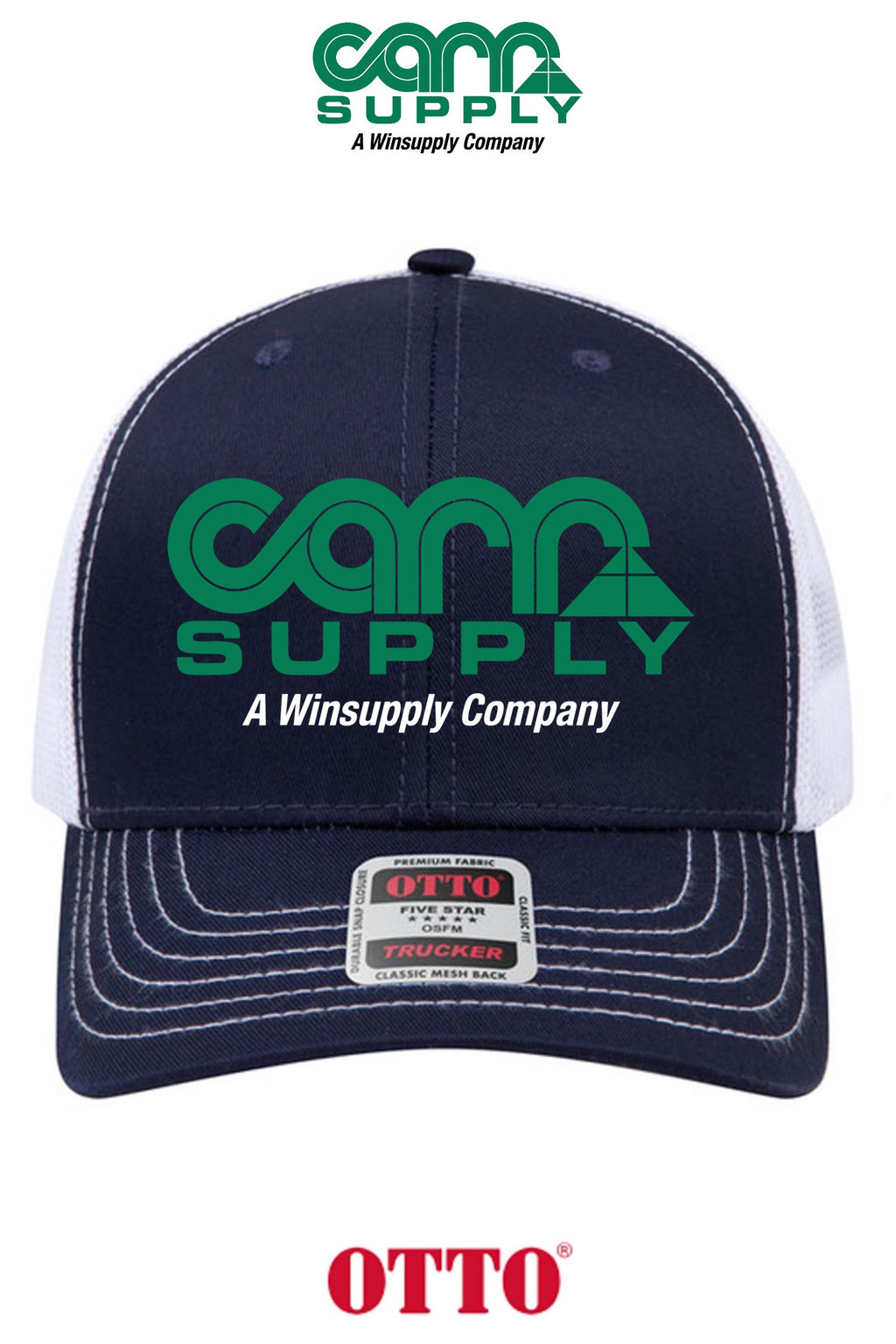 **BULK BUY SPECIAL** OTTO CAP® 6 Panel Mid Profile Mesh Back Trucker Hat - Carr Supply - Athens