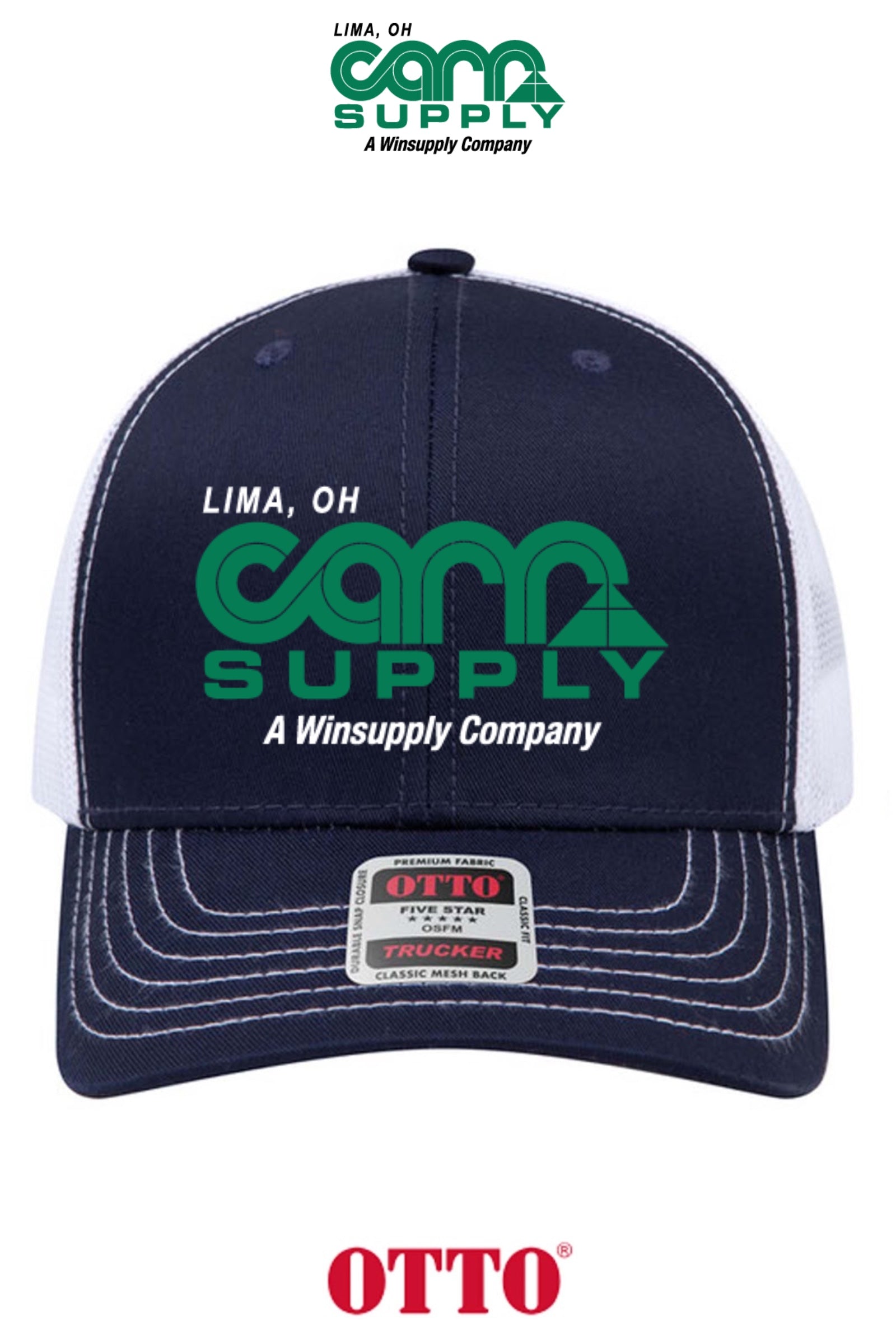 **BULK BUY SPECIAL** OTTO CAP® 6 Panel Mid Profile Mesh Back Trucker Hat - Carr Supply - Lima