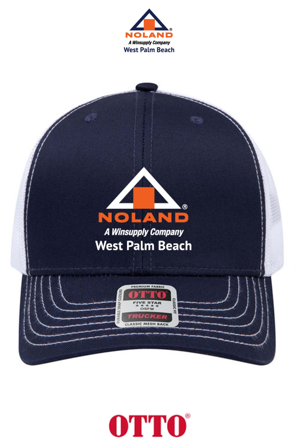 **BULK BUY SPECIAL** OTTO CAP® 6 Panel Mid Profile Mesh Back Trucker Hat - Noland West Palm Beach