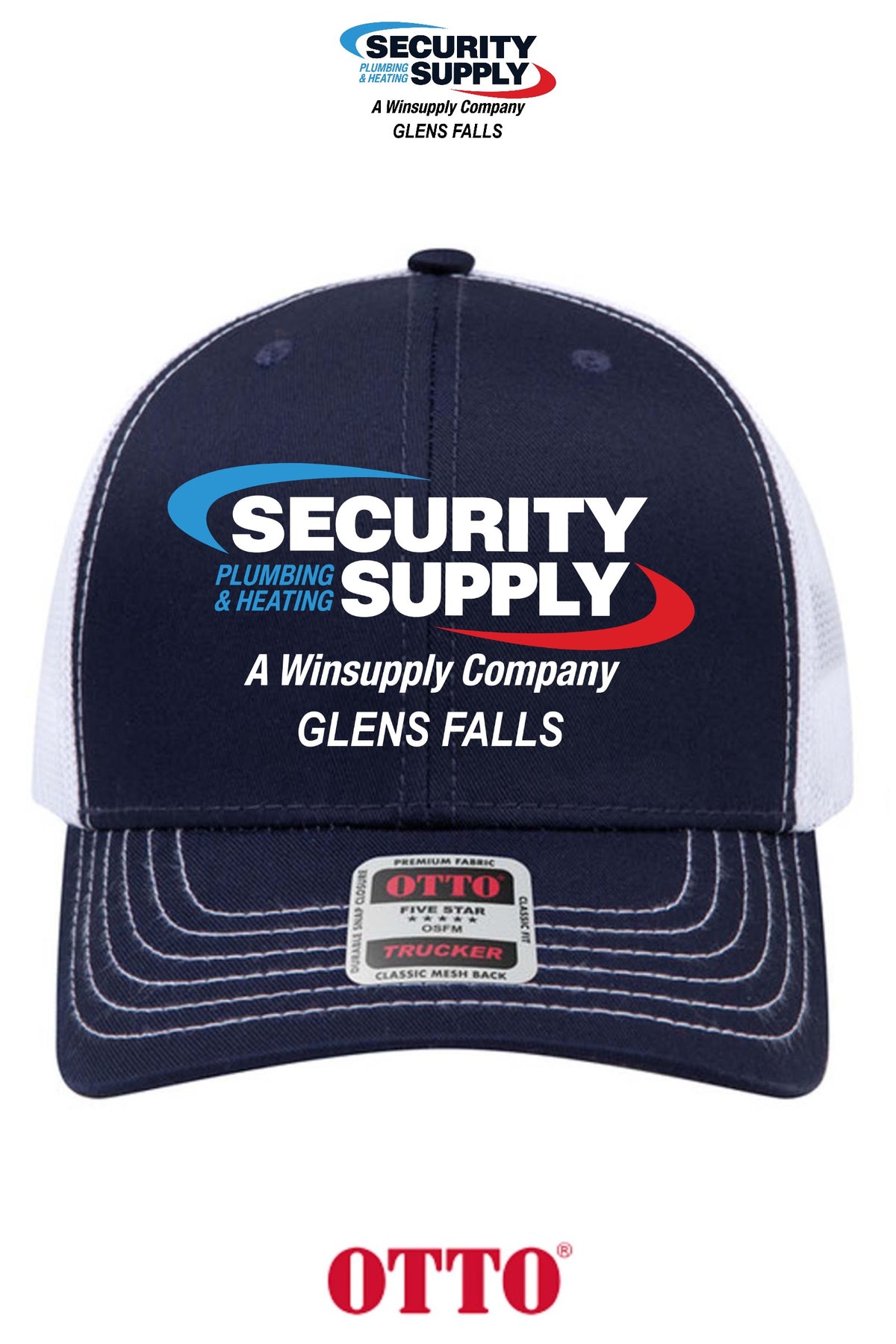 **BULK BUY SPECIAL** OTTO CAP® 6 Panel Mid Profile Mesh Back Trucker Hat - SPHS Glens Falls