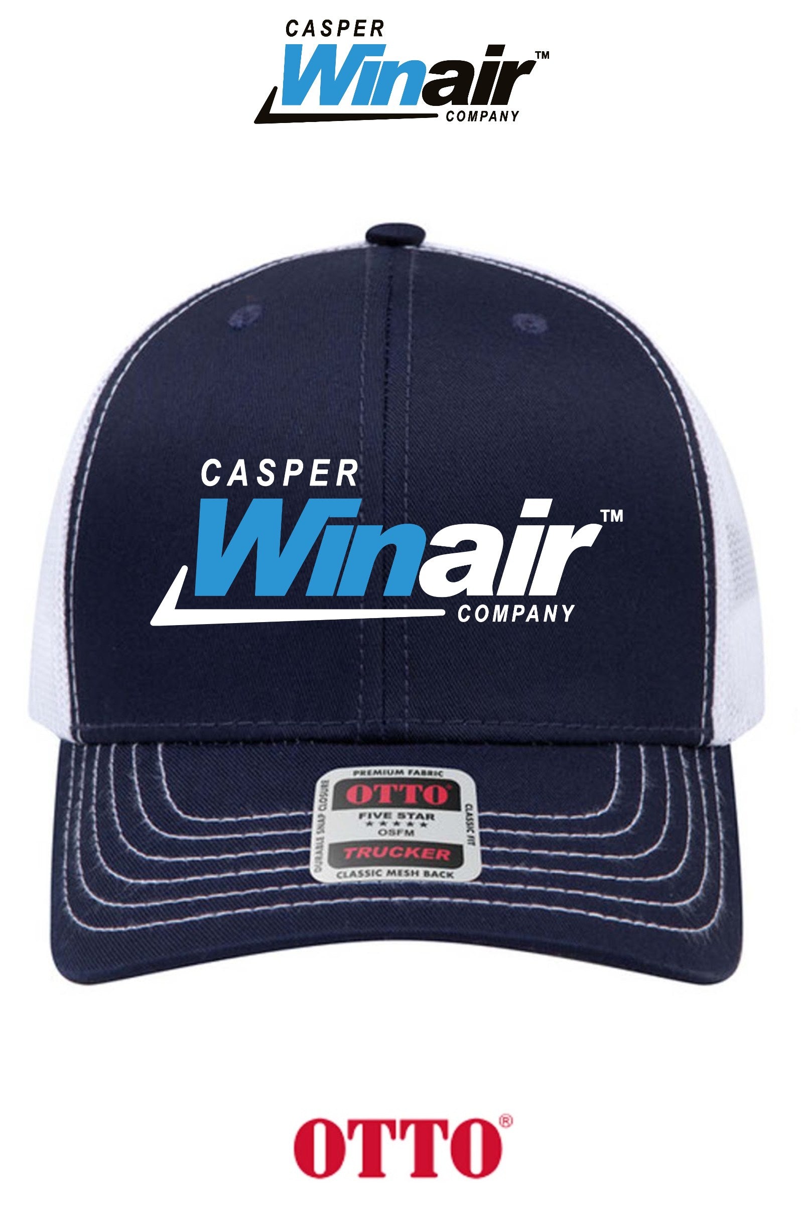 **BULK BUY SPECIAL** OTTO CAP® 6 Panel Mid Profile Mesh Back Trucker Hat - Casper Winair