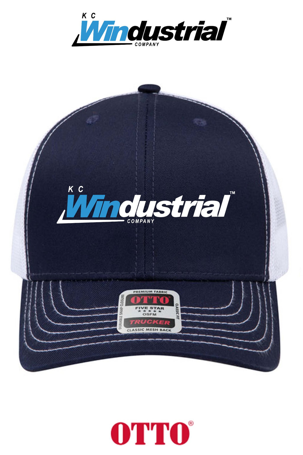 **BULK BUY SPECIAL** OTTO CAP® 6 Panel Mid Profile Mesh Back Trucker Hat - KC Windustrial