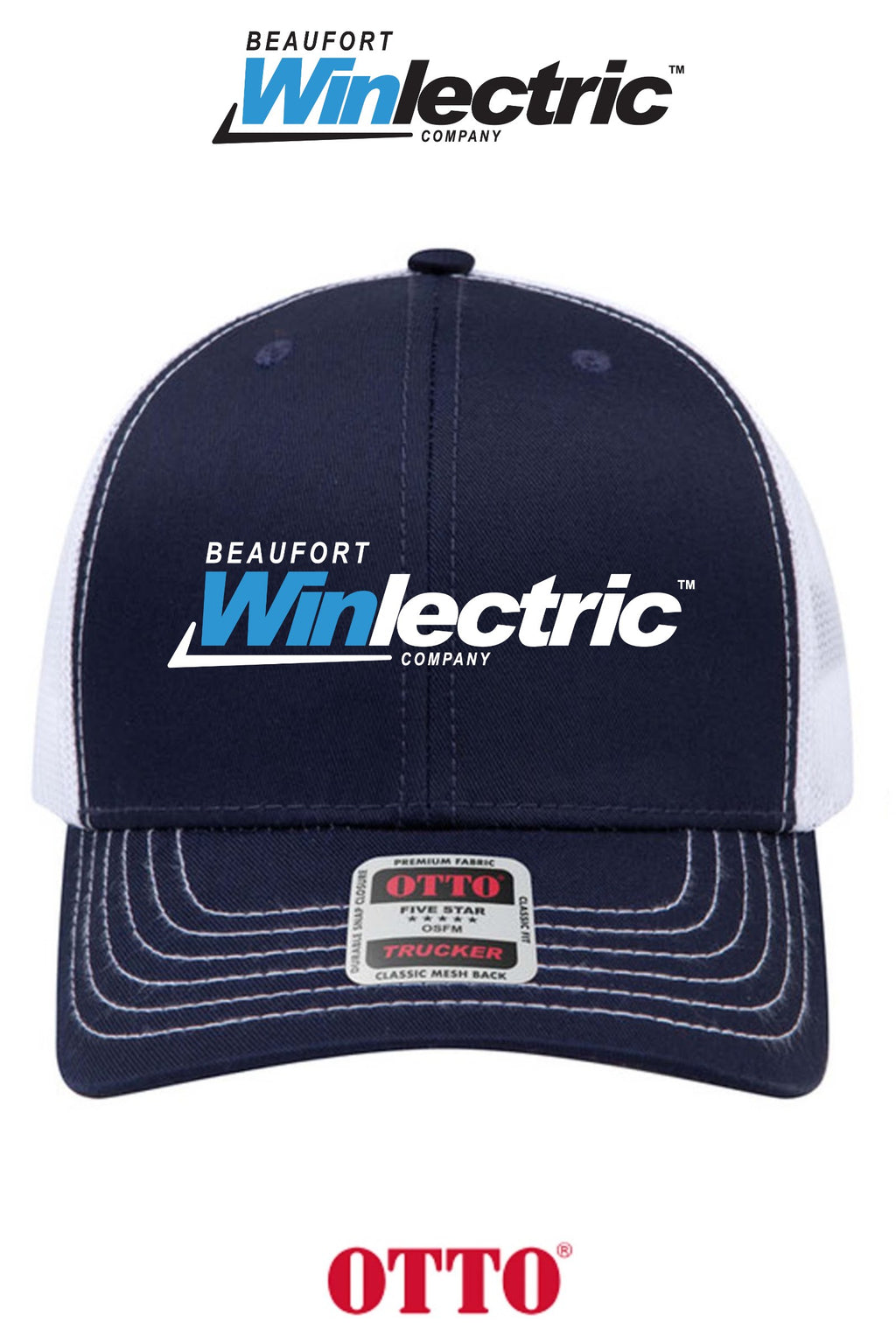 **BULK BUY SPECIAL** OTTO CAP® 6 Panel Mid Profile Mesh Back Trucker Hat - Beaufort Winlectric