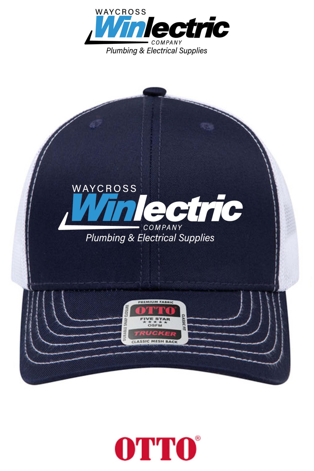 **BULK BUY SPECIAL** OTTO CAP® 6 Panel Mid Profile Mesh Back Trucker Hat - Waycross Winlectric