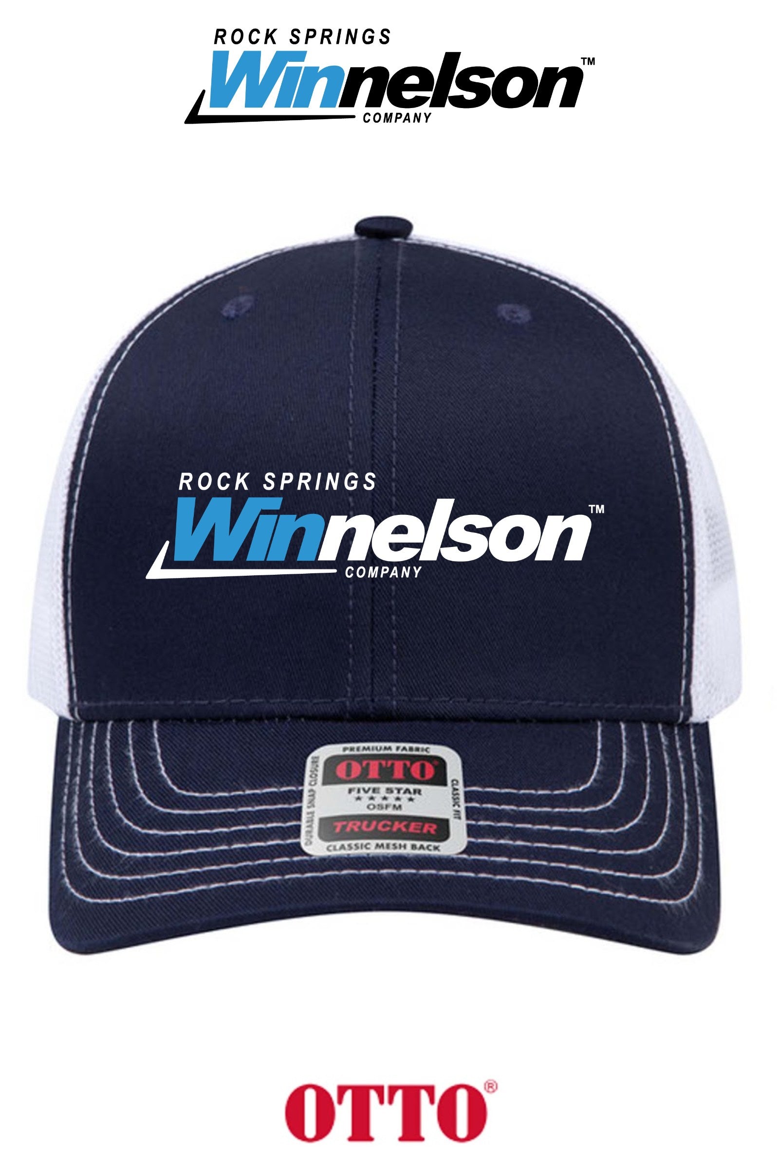 **BULK BUY SPECIAL** OTTO CAP® 6 Panel Mid Profile Mesh Back Trucker Hat - Rock Springs Winnelson