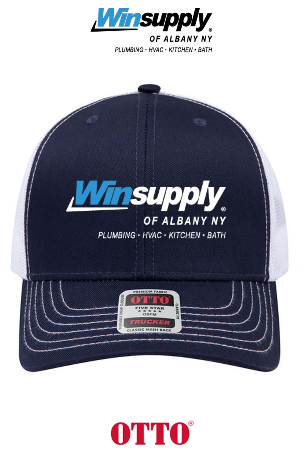 **BULK BUY SPECIAL** OTTO CAP® 6 Panel Mid Profile Mesh Back Trucker Hat - Winsupply of Albany NY