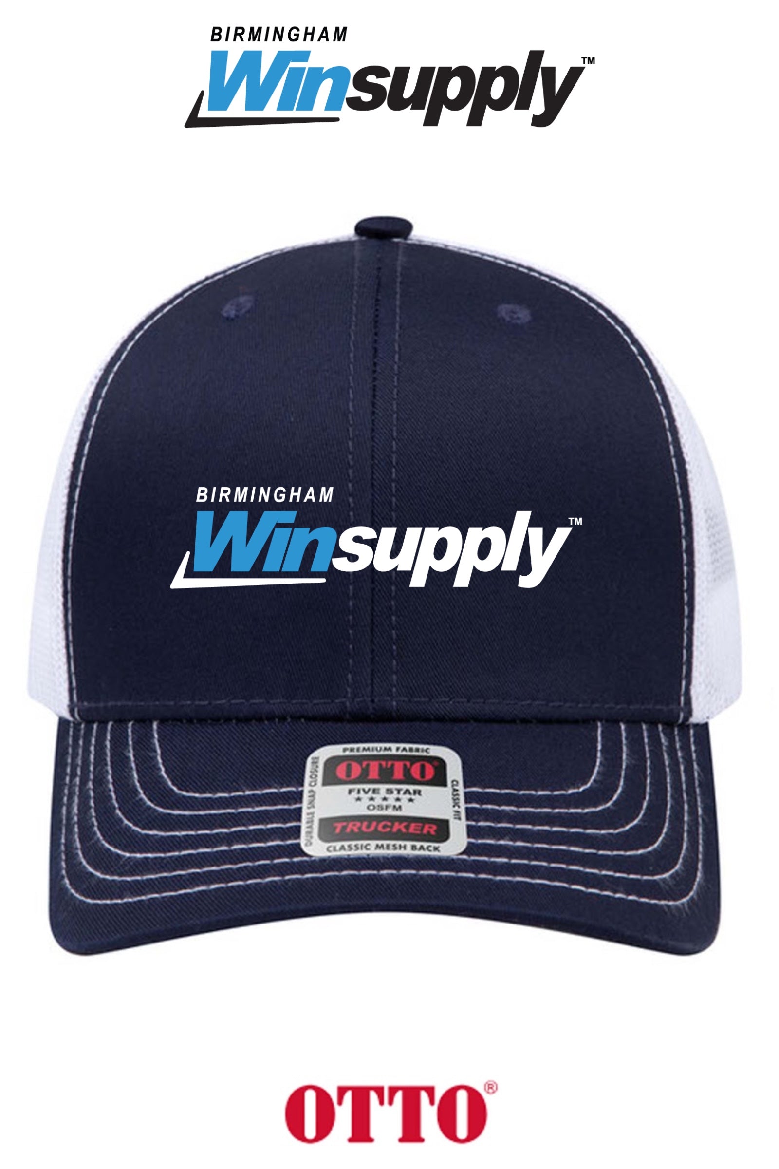 **BULK BUY SPECIAL** OTTO CAP® 6 Panel Mid Profile Mesh Back Trucker Hat - Birmingham Winsupply