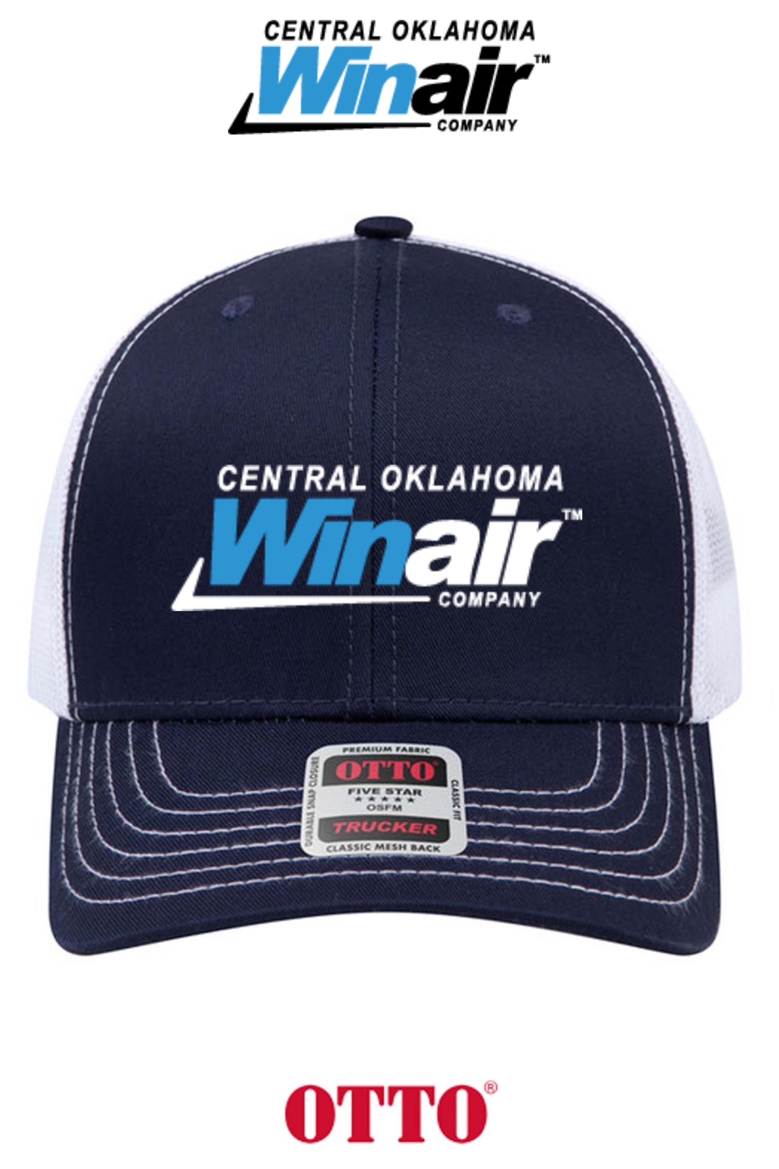 **BULK BUY SPECIAL** OTTO CAP® 6 Panel Mid Profile Mesh Back Trucker Hat - Central Oklahoma Winair