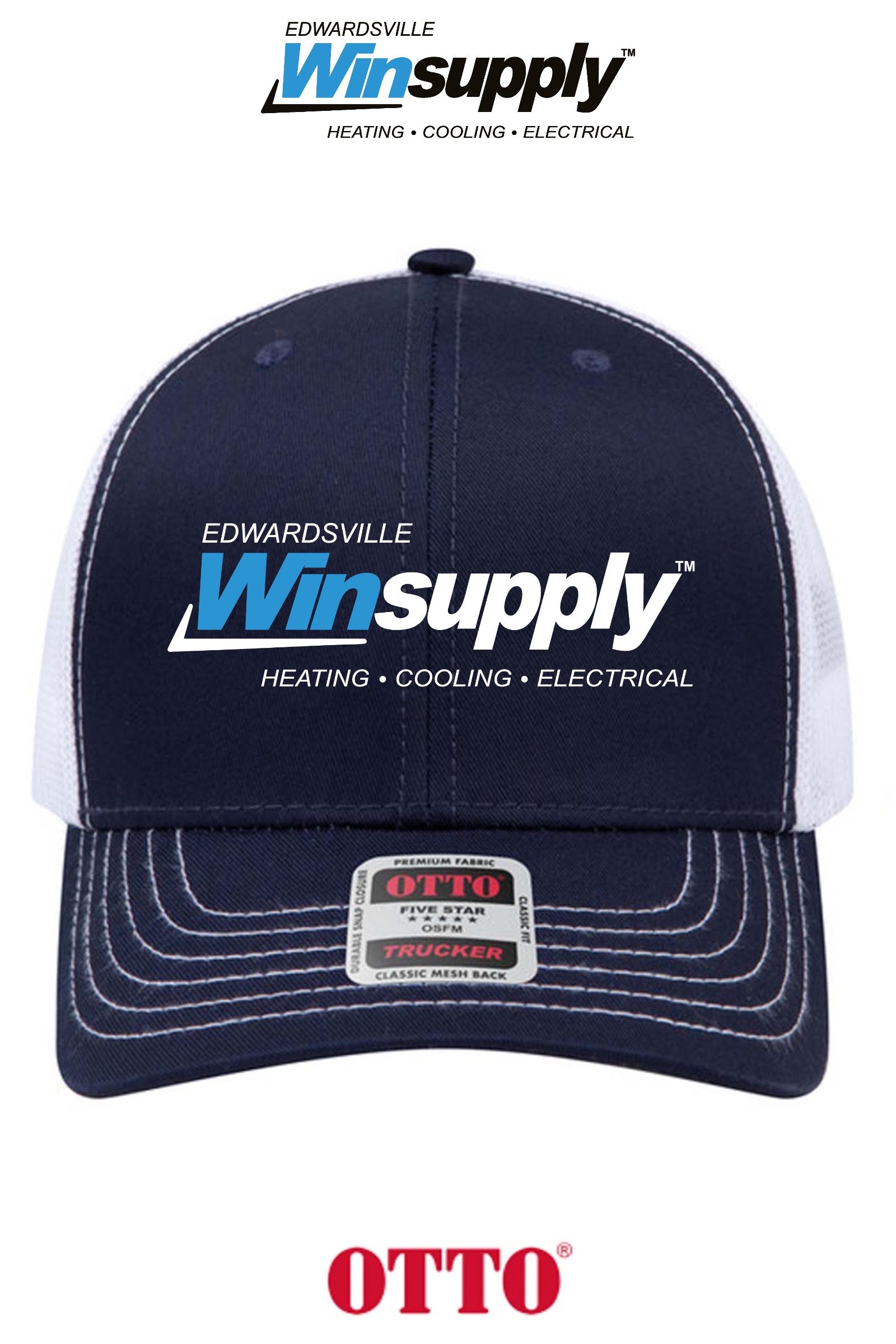 **BULK BUY SPECIAL** OTTO CAP® 6 Panel Mid Profile Mesh Back Trucker Hat - Edwardsville Winsupply