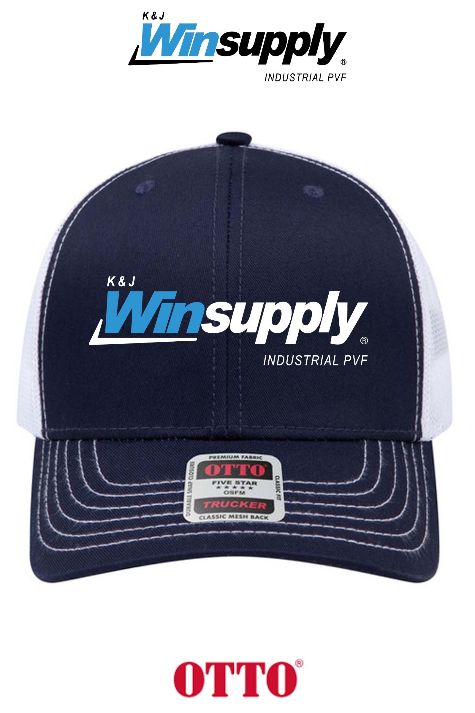 **BULK BUY SPECIAL** OTTO CAP® 6 Panel Mid Profile Mesh Back Trucker Hat - K & J Winsupply, Industrial PVF