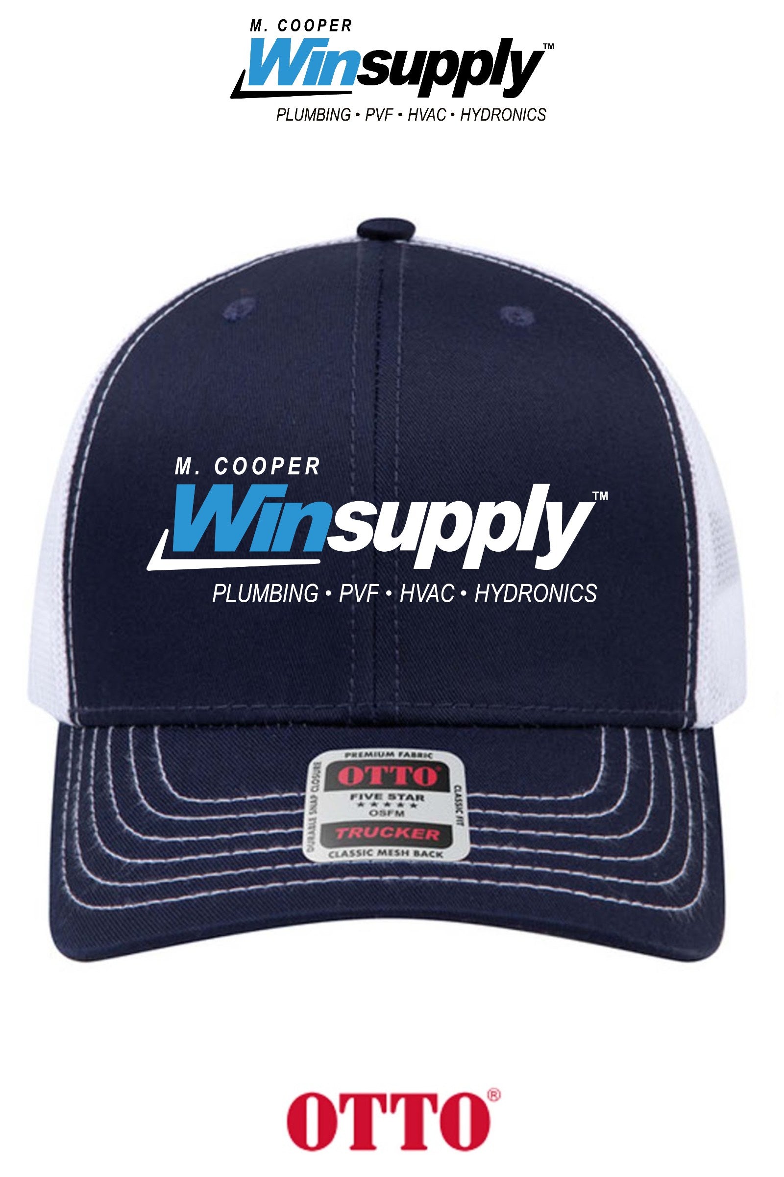 **BULK BUY SPECIAL** OTTO CAP® 6 Panel Mid Profile Mesh Back Trucker Hat - M. Cooper Winsupply Co.