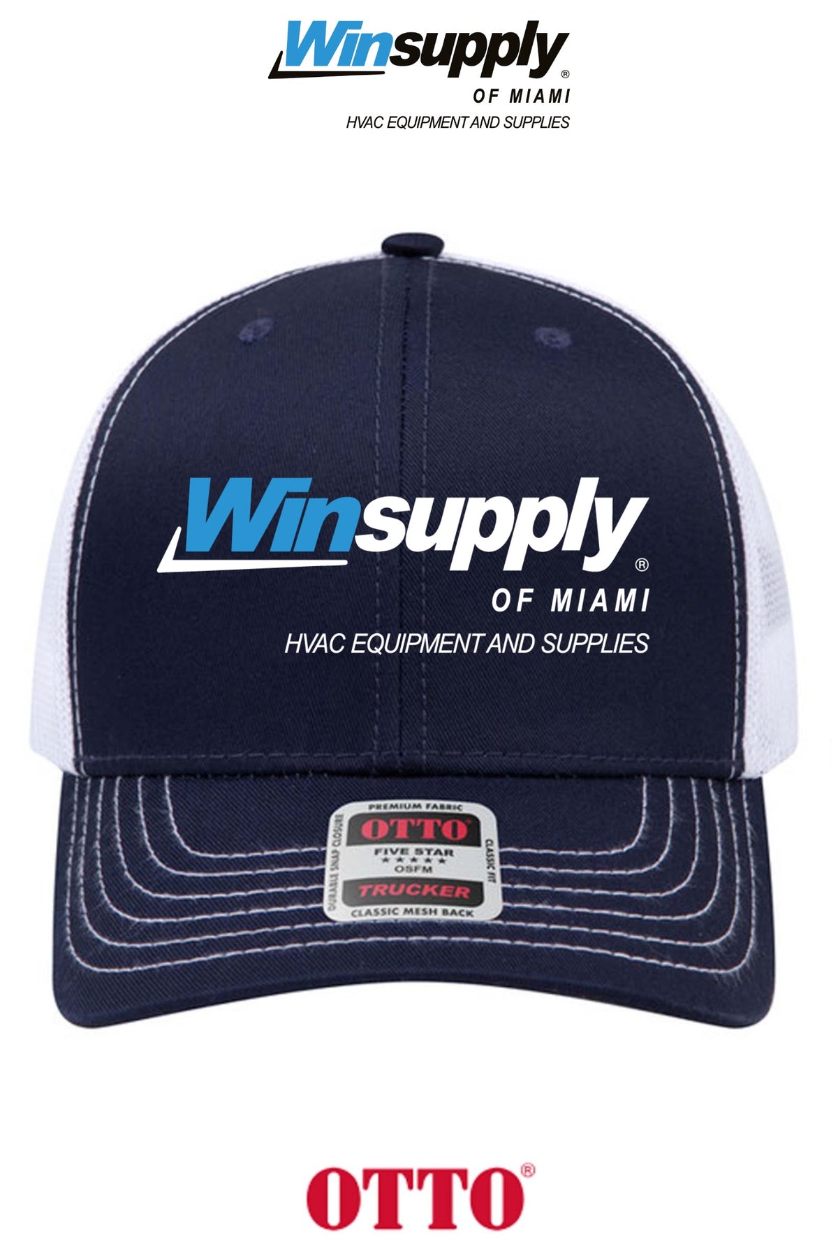 **BULK BUY SPECIAL** OTTO CAP® 6 Panel Mid Profile Mesh Back Trucker Hat - Winsupply of Miami