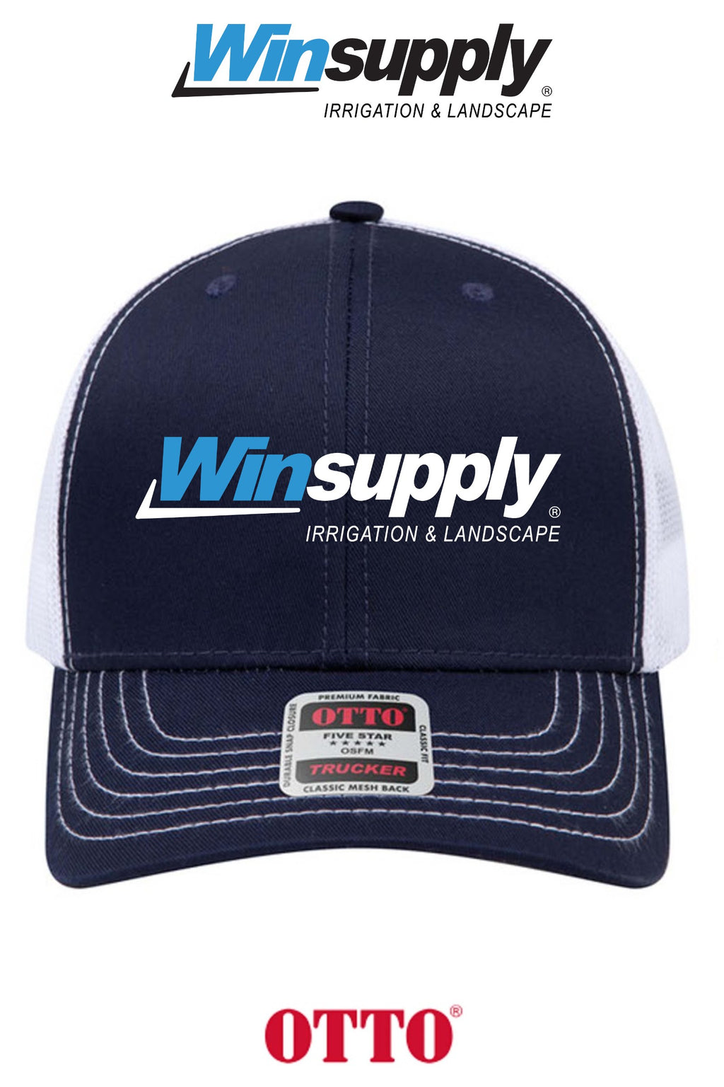 **BULK BUY SPECIAL** OTTO CAP® 6 Panel Mid Profile Mesh Back Trucker Hat - Winsupply NE Albuquerque NM Co.