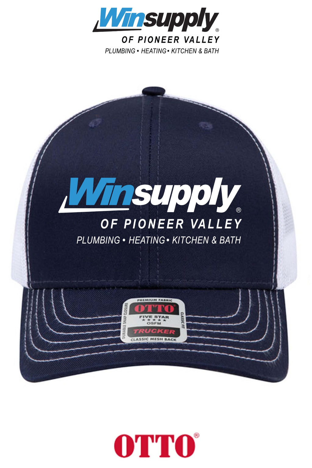 **BULK BUY SPECIAL** OTTO CAP® 6 Panel Mid Profile Mesh Back Trucker Hat - Winsupply of Pioneer Valley
