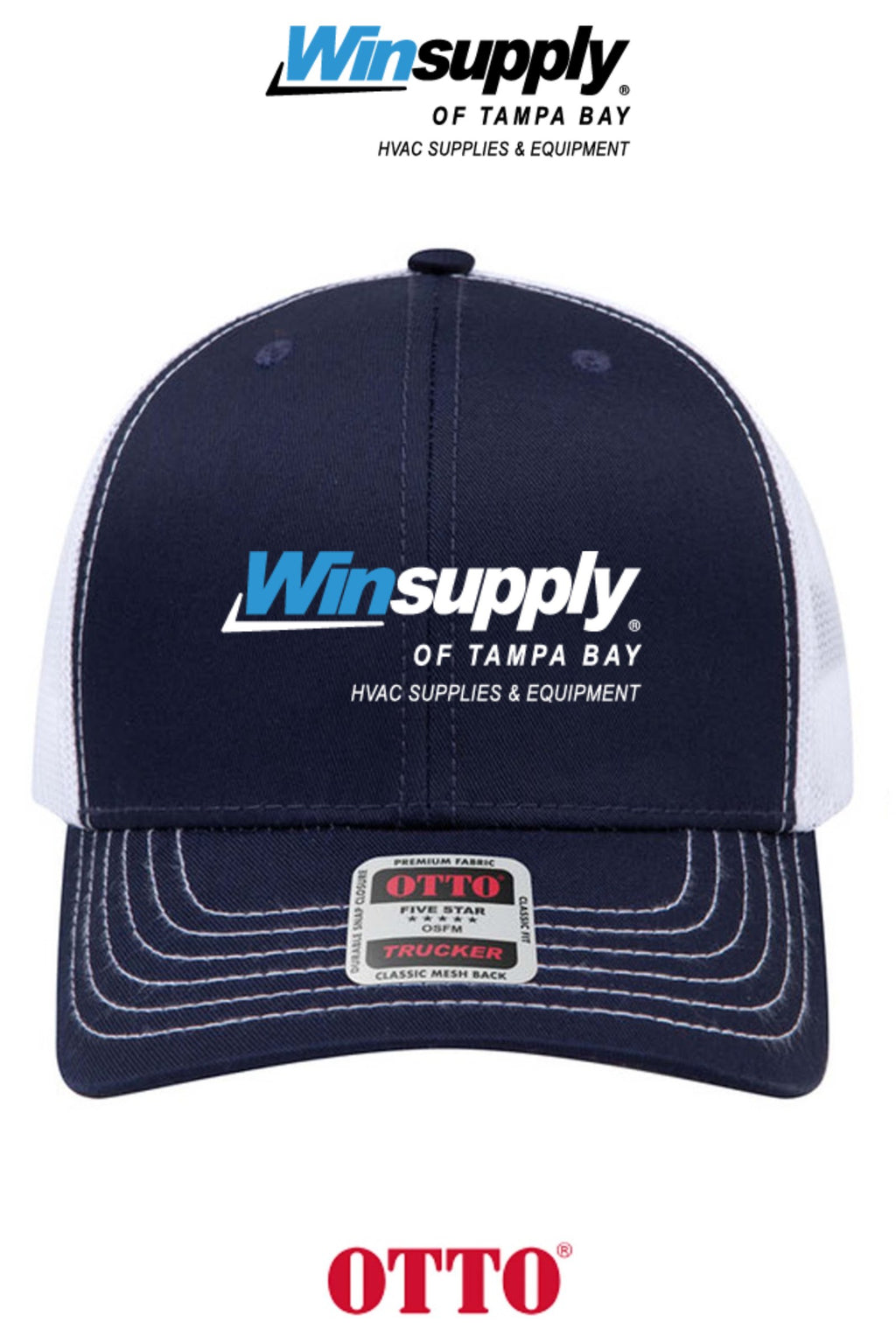 **BULK BUY SPECIAL** OTTO CAP® 6 Panel Mid Profile Mesh Back Trucker Hat - Winsupply of Tampa Bay