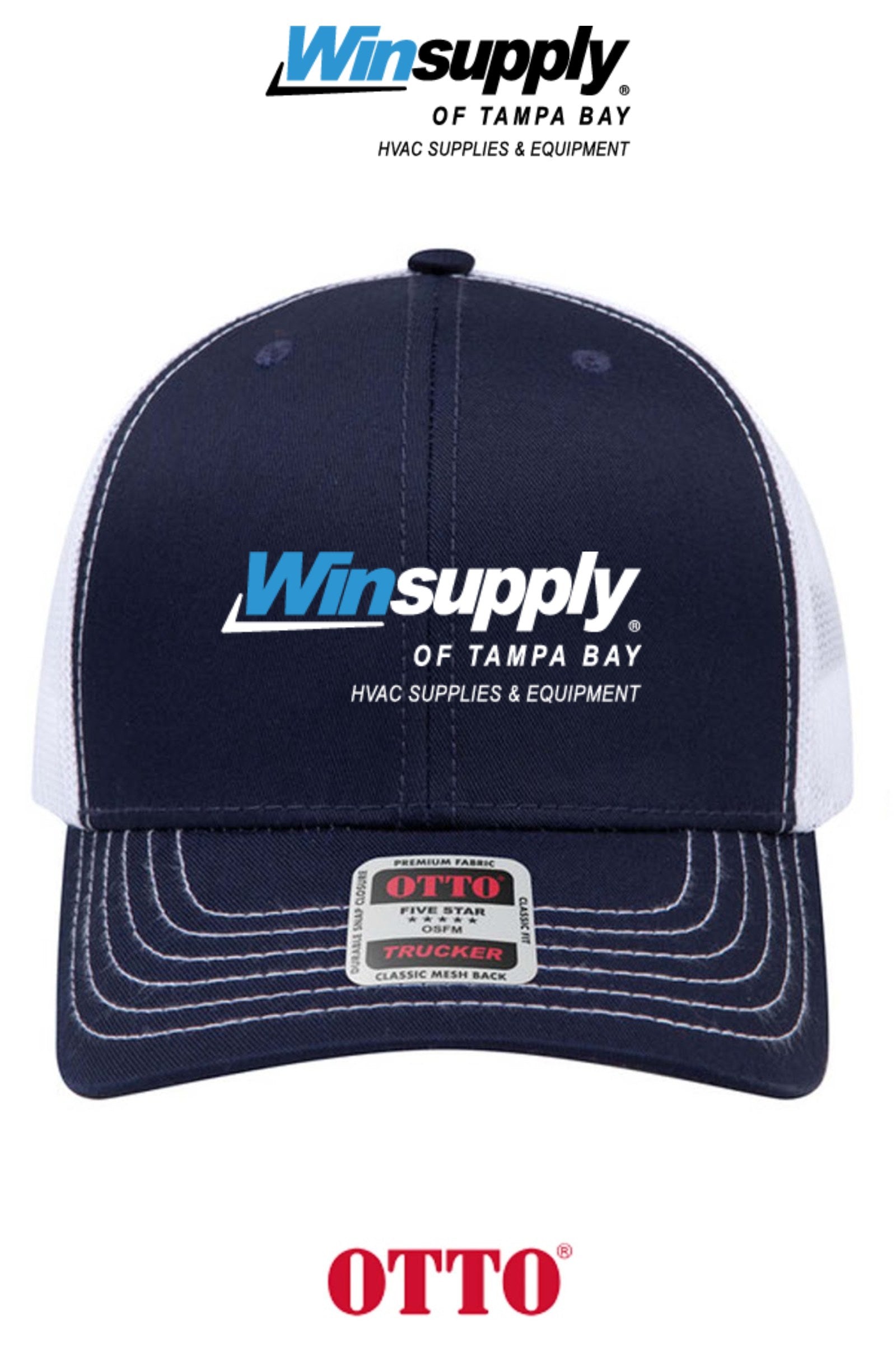 **BULK BUY SPECIAL** OTTO CAP® 6 Panel Mid Profile Mesh Back Trucker Hat - Winsupply of Tampa Bay