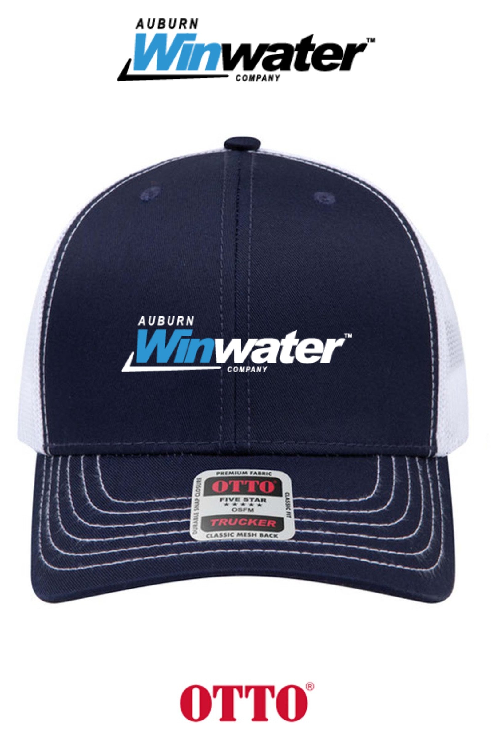 **BULK BUY SPECIAL** OTTO CAP® 6 Panel Mid Profile Mesh Back Trucker Hat - Auburn Winwater