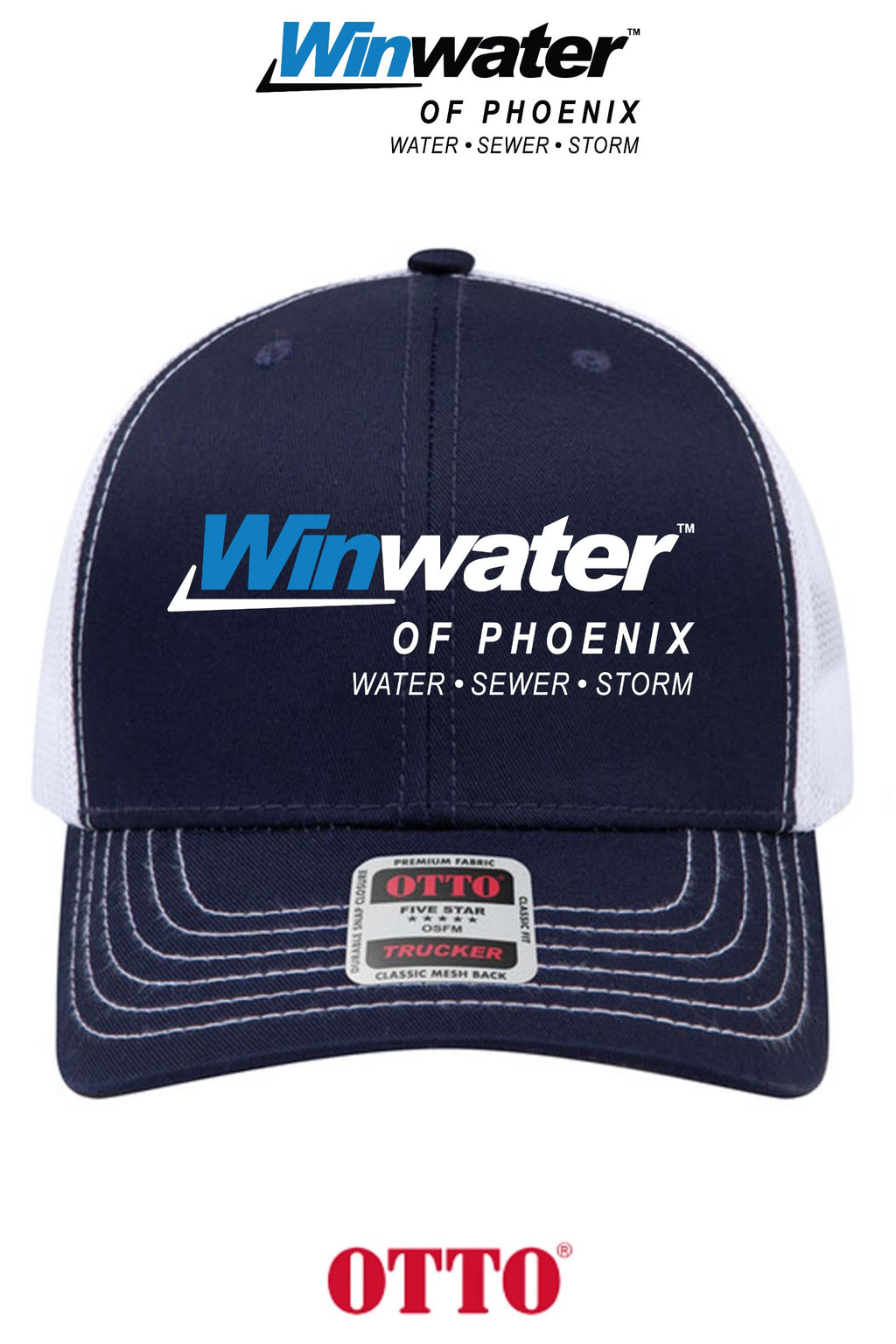**BULK BUY SPECIAL** OTTO CAP® 6 Panel Mid Profile Mesh Back Trucker Hat - Winwater of Phoenix