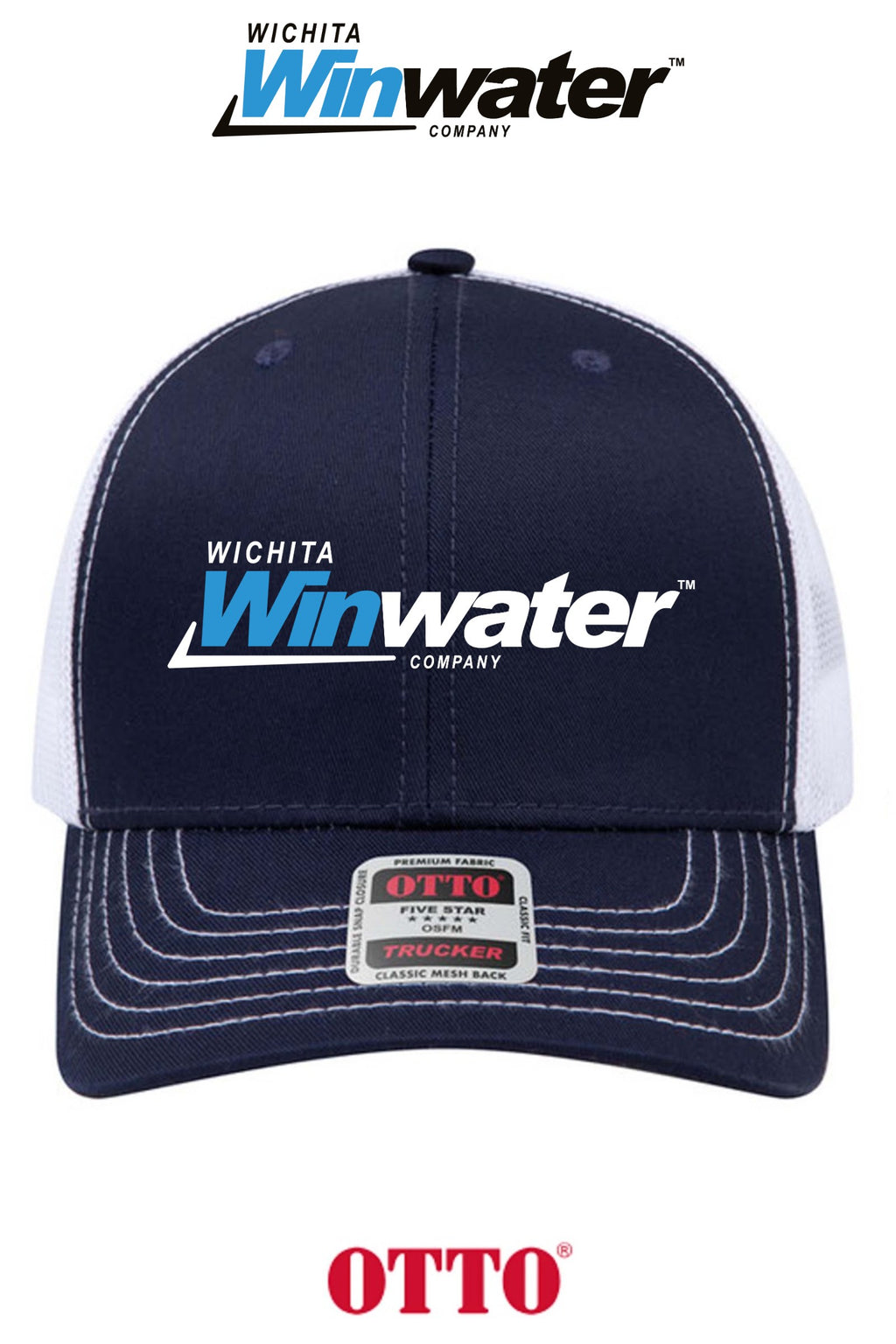 **BULK BUY SPECIAL** OTTO CAP® 6 Panel Mid Profile Mesh Back Trucker Hat - Wichita Winwater