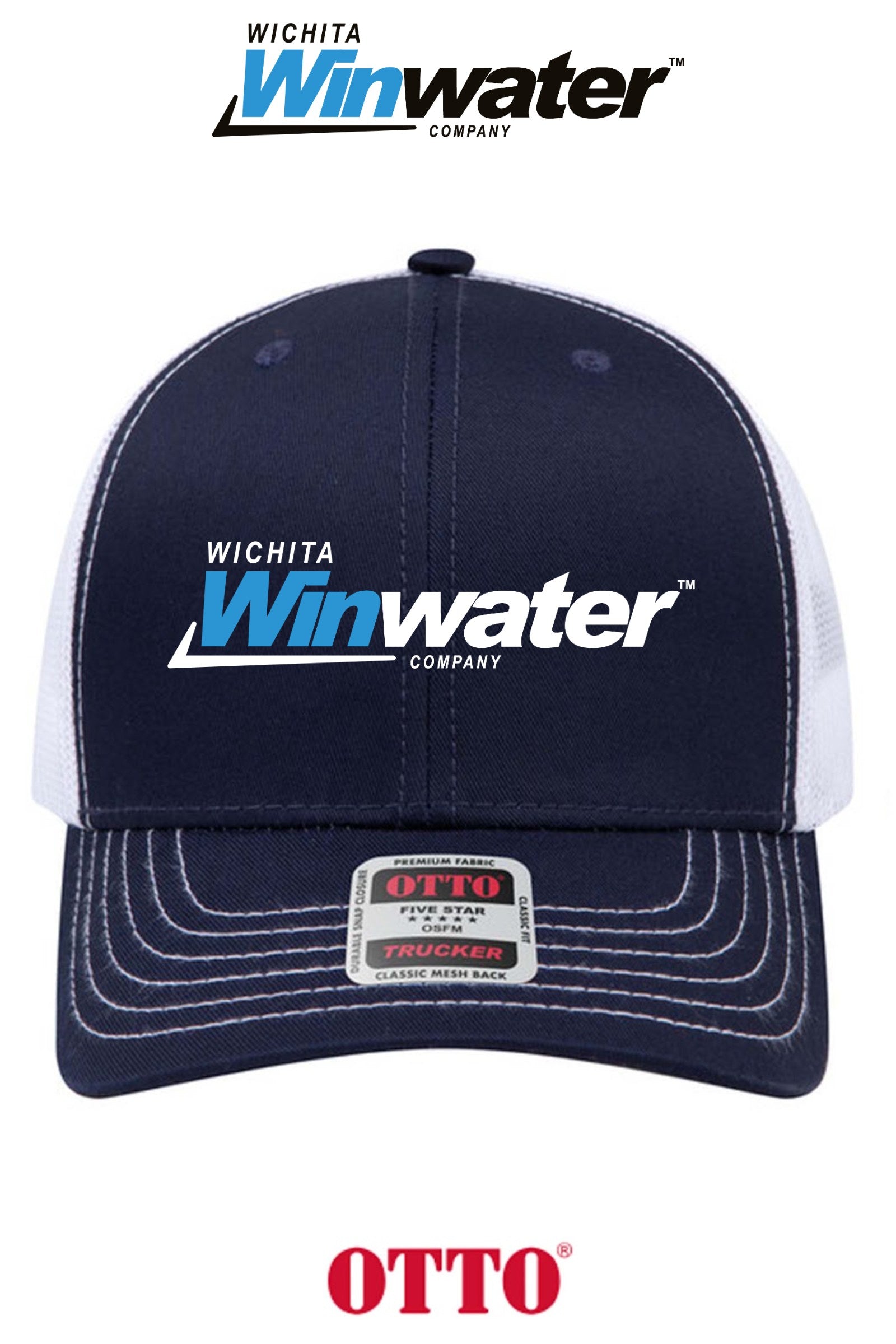 **BULK BUY SPECIAL** OTTO CAP® 6 Panel Mid Profile Mesh Back Trucker Hat - Wichita Winwater