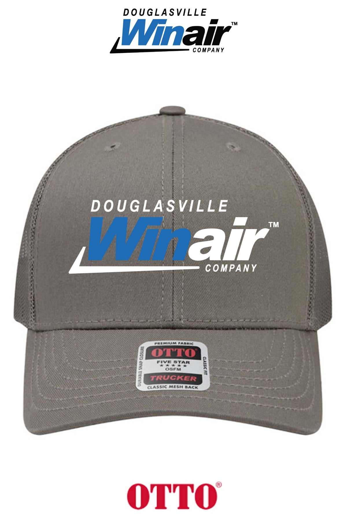**BULK BUY SPECIAL** OTTO CAP® 6 Panel Mid Profile Mesh Back Trucker Hat - Douglasville Winair