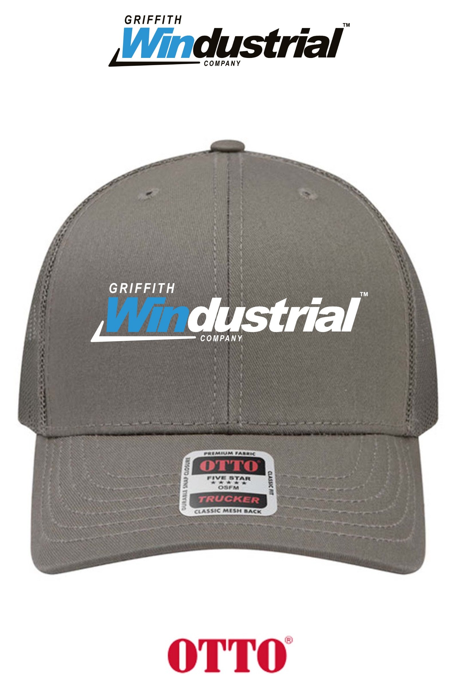 **BULK BUY SPECIAL** OTTO CAP® 6 Panel Mid Profile Mesh Back Trucker Hat - Griffith Windustrial