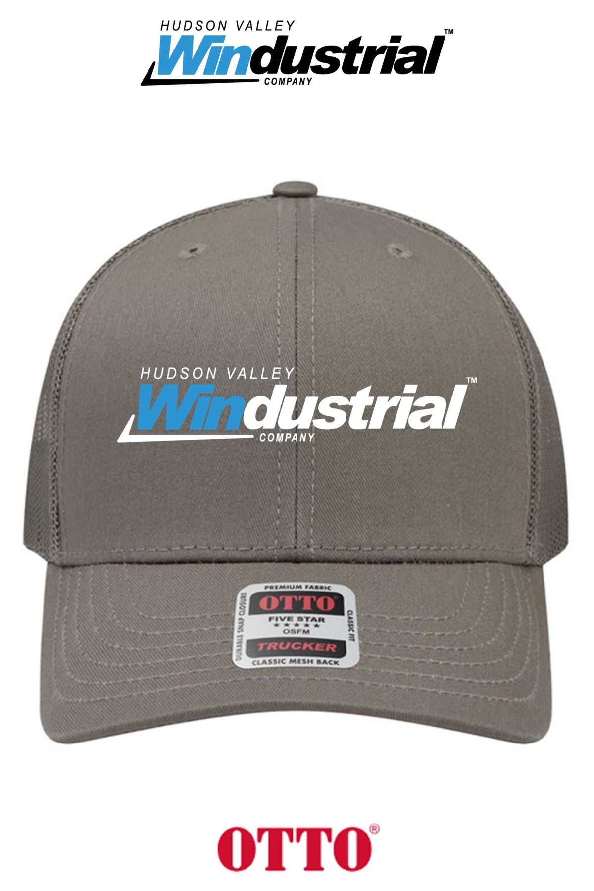 **BULK BUY SPECIAL** OTTO CAP® 6 Panel Mid Profile Mesh Back Trucker Hat - Hudson Valley Windustrial