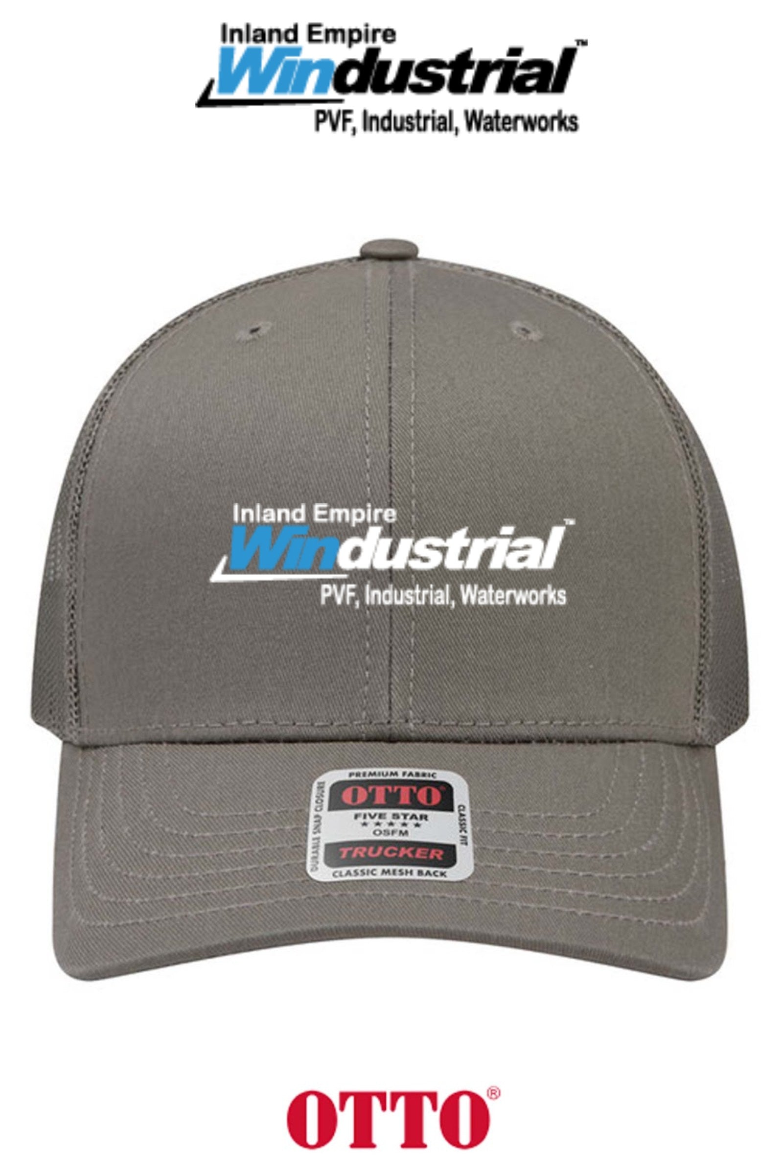 **BULK BUY SPECIAL** OTTO CAP® 6 Panel Mid Profile Mesh Back Trucker Hat - Inland Empire Windustrial
