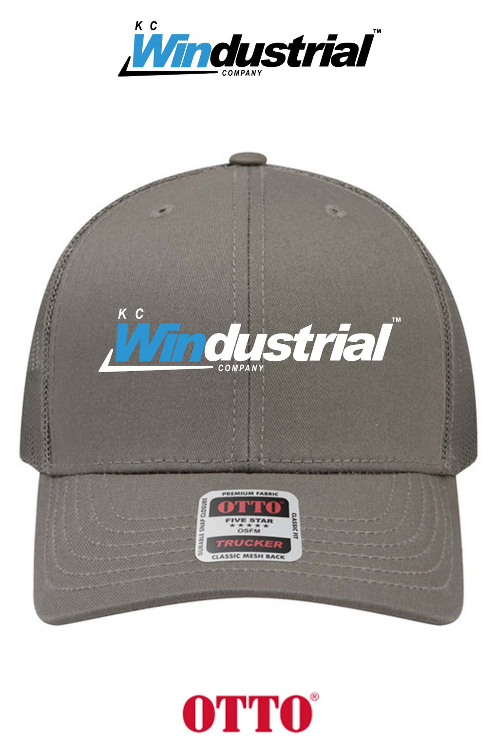 **BULK BUY SPECIAL** OTTO CAP® 6 Panel Mid Profile Mesh Back Trucker Hat - KC Windustrial