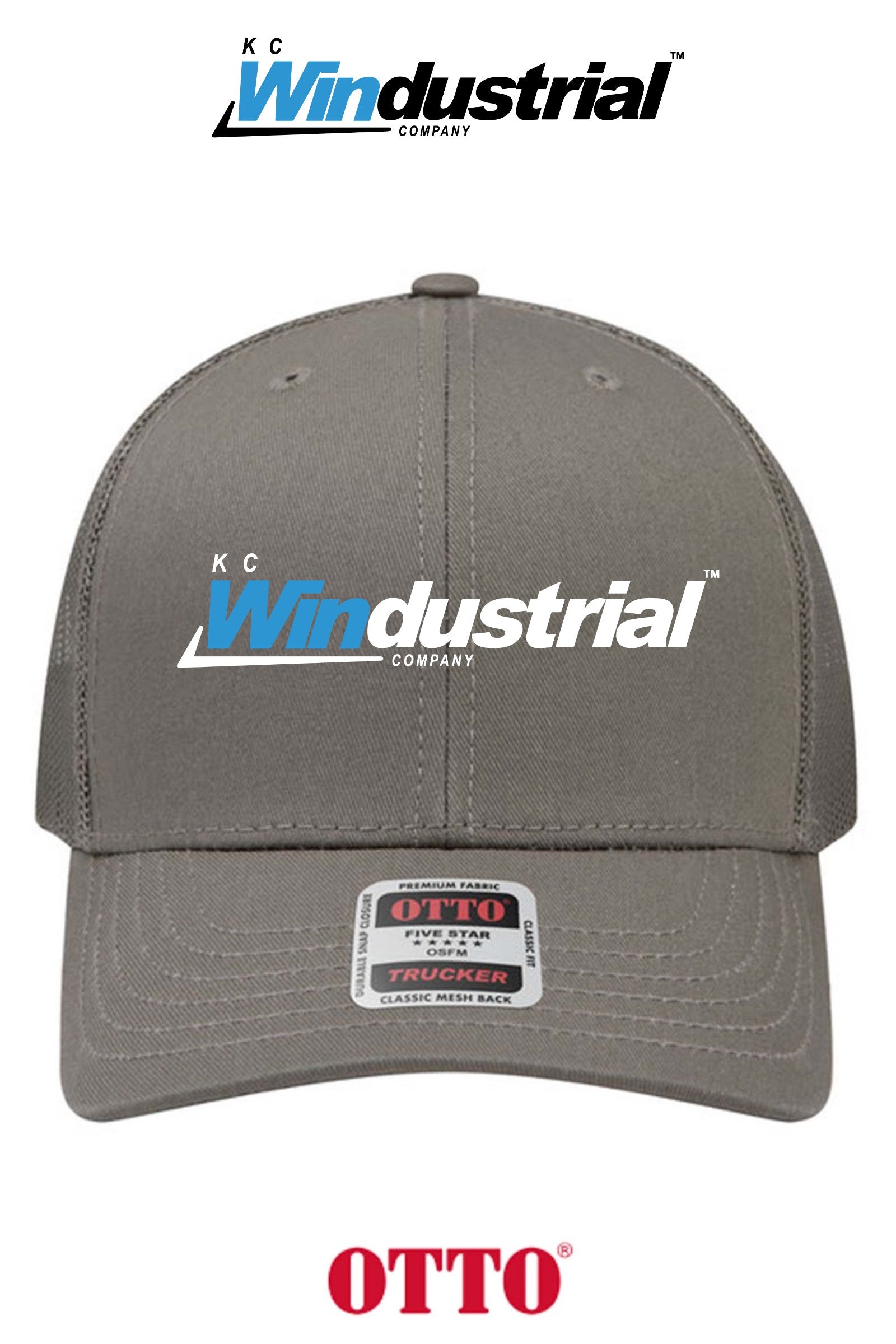 **BULK BUY SPECIAL** OTTO CAP® 6 Panel Mid Profile Mesh Back Trucker Hat - KC Windustrial