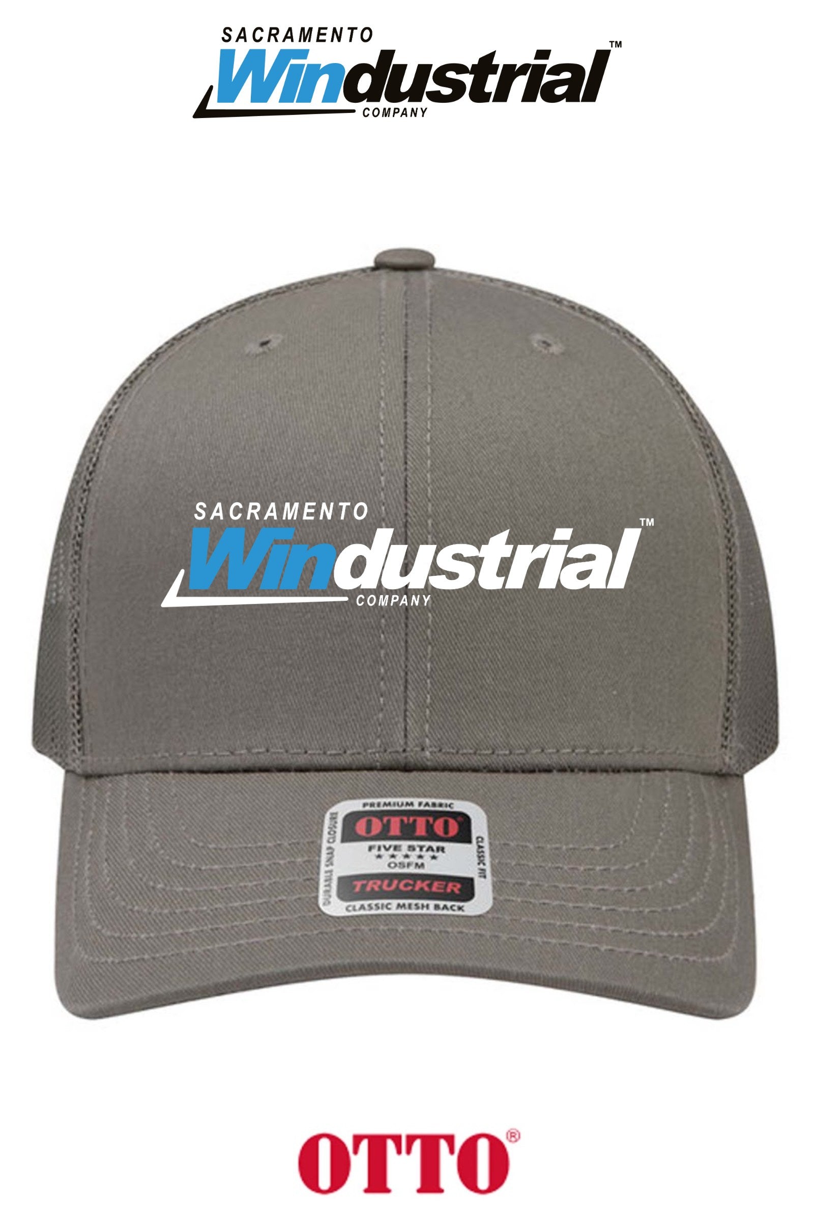 **BULK BUY SPECIAL** OTTO CAP® 6 Panel Mid Profile Mesh Back Trucker Hat - Sacramento Windustrial