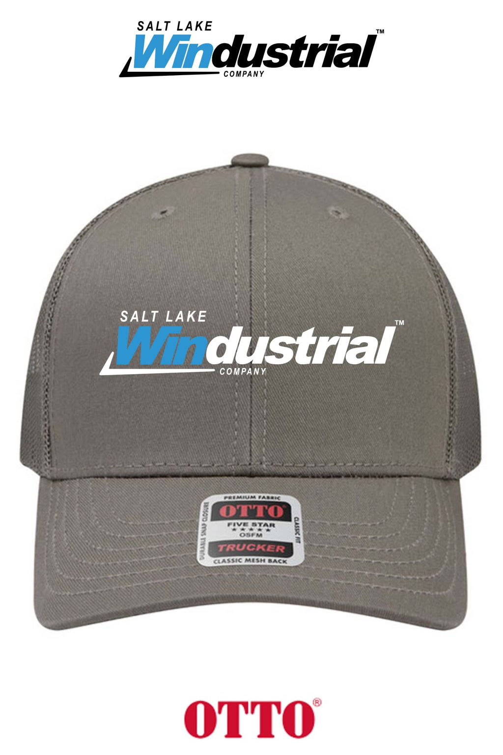 **BULK BUY SPECIAL** OTTO CAP® 6 Panel Mid Profile Mesh Back Trucker Hat - Salt Lake Windustrial