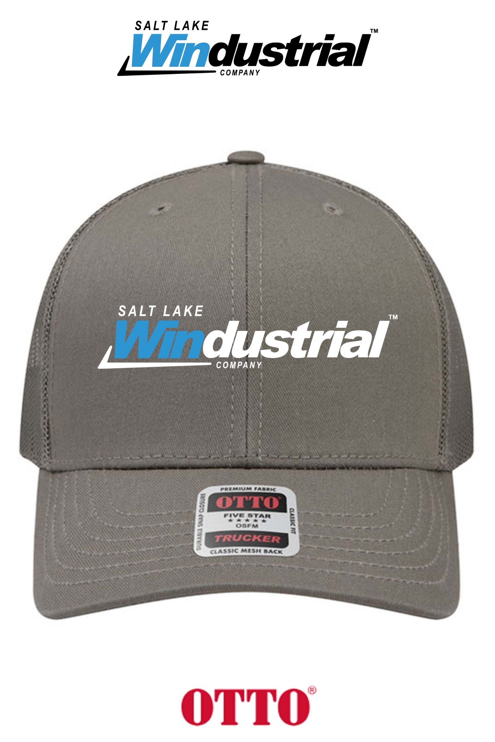 **BULK BUY SPECIAL** OTTO CAP® 6 Panel Mid Profile Mesh Back Trucker Hat - Salt Lake Windustrial