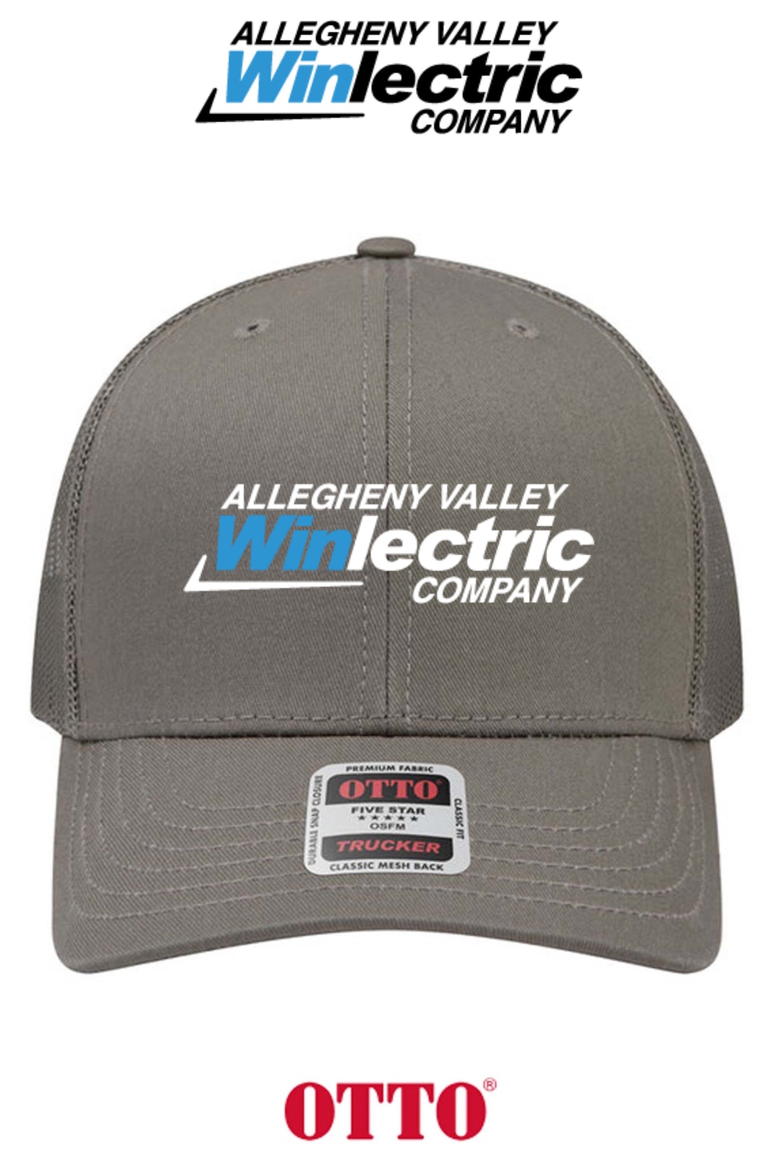 **BULK BUY SPECIAL** OTTO CAP® 6 Panel Mid Profile Mesh Back Trucker Hat - Allegheny Valley Winlectric