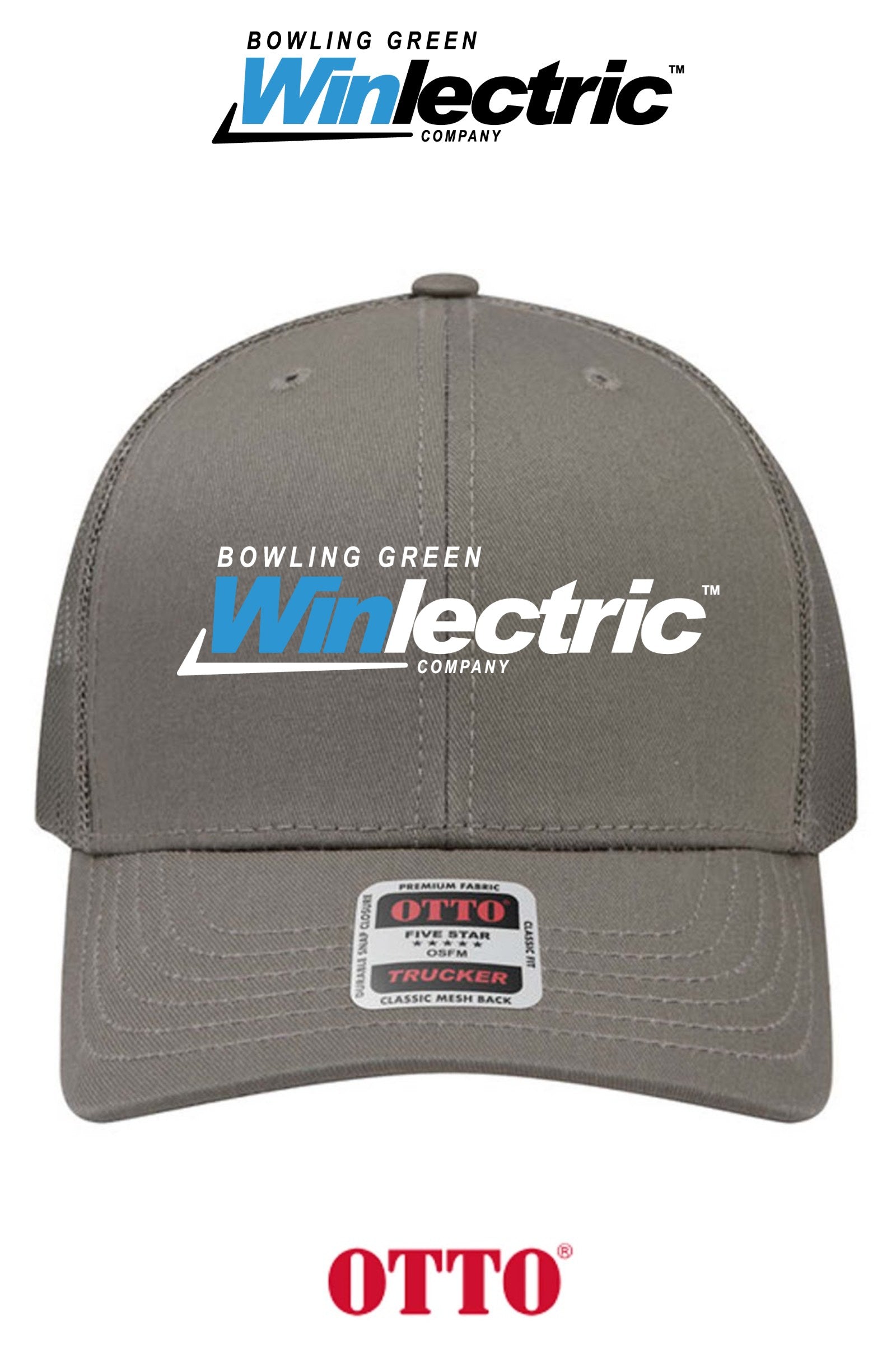 **BULK BUY SPECIAL** OTTO CAP® 6 Panel Mid Profile Mesh Back Trucker Hat - Bowling Green Winlectric