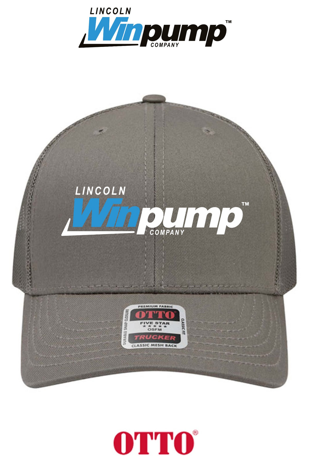 **BULK BUY SPECIAL** OTTO CAP® 6 Panel Mid Profile Mesh Back Trucker Hat - Lincoln Winpump