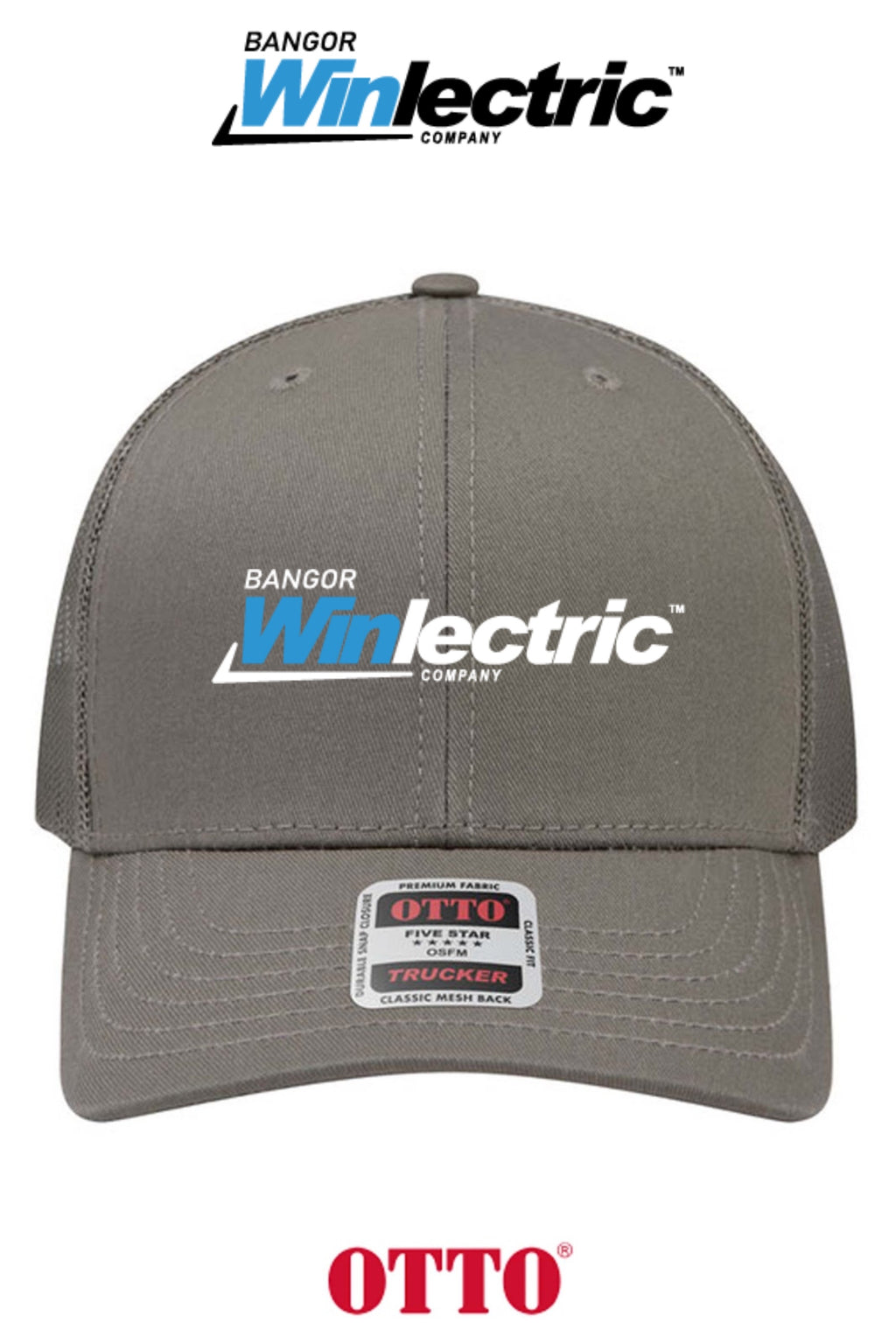 **BULK BUY SPECIAL** OTTO CAP® 6 Panel Mid Profile Mesh Back Trucker Hat - Winlectric Bangor
