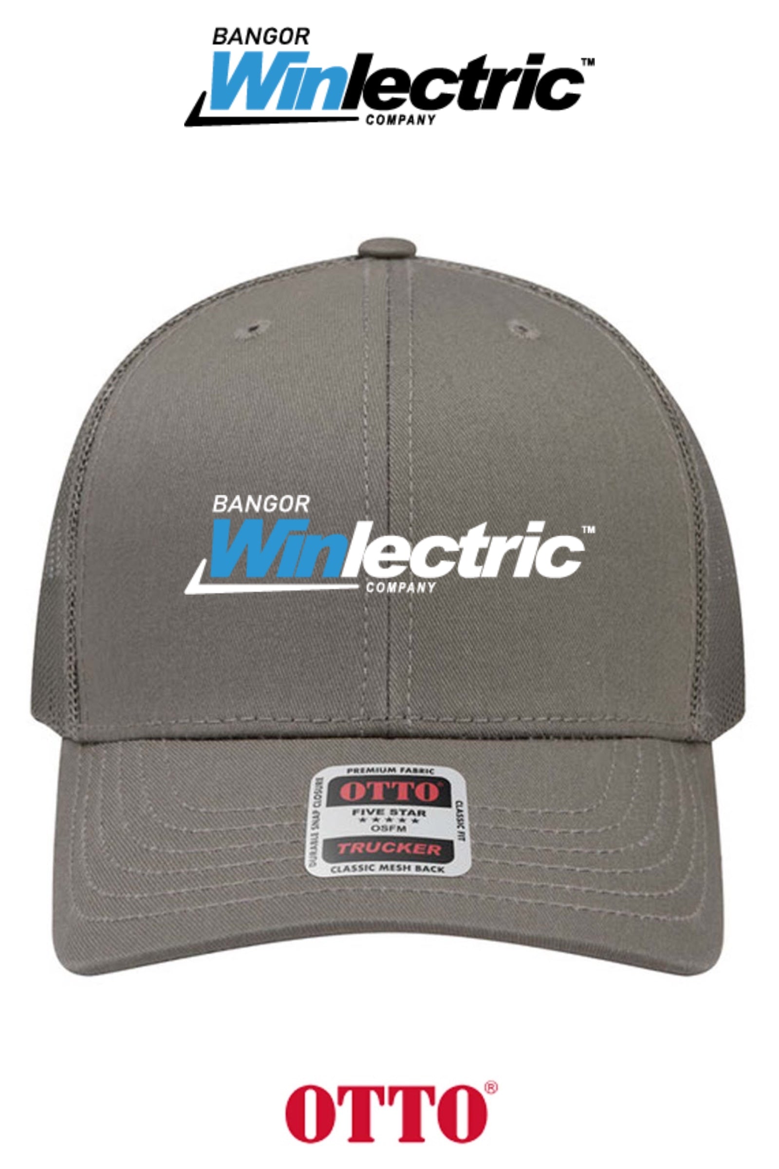 **BULK BUY SPECIAL** OTTO CAP® 6 Panel Mid Profile Mesh Back Trucker Hat - Winlectric Bangor