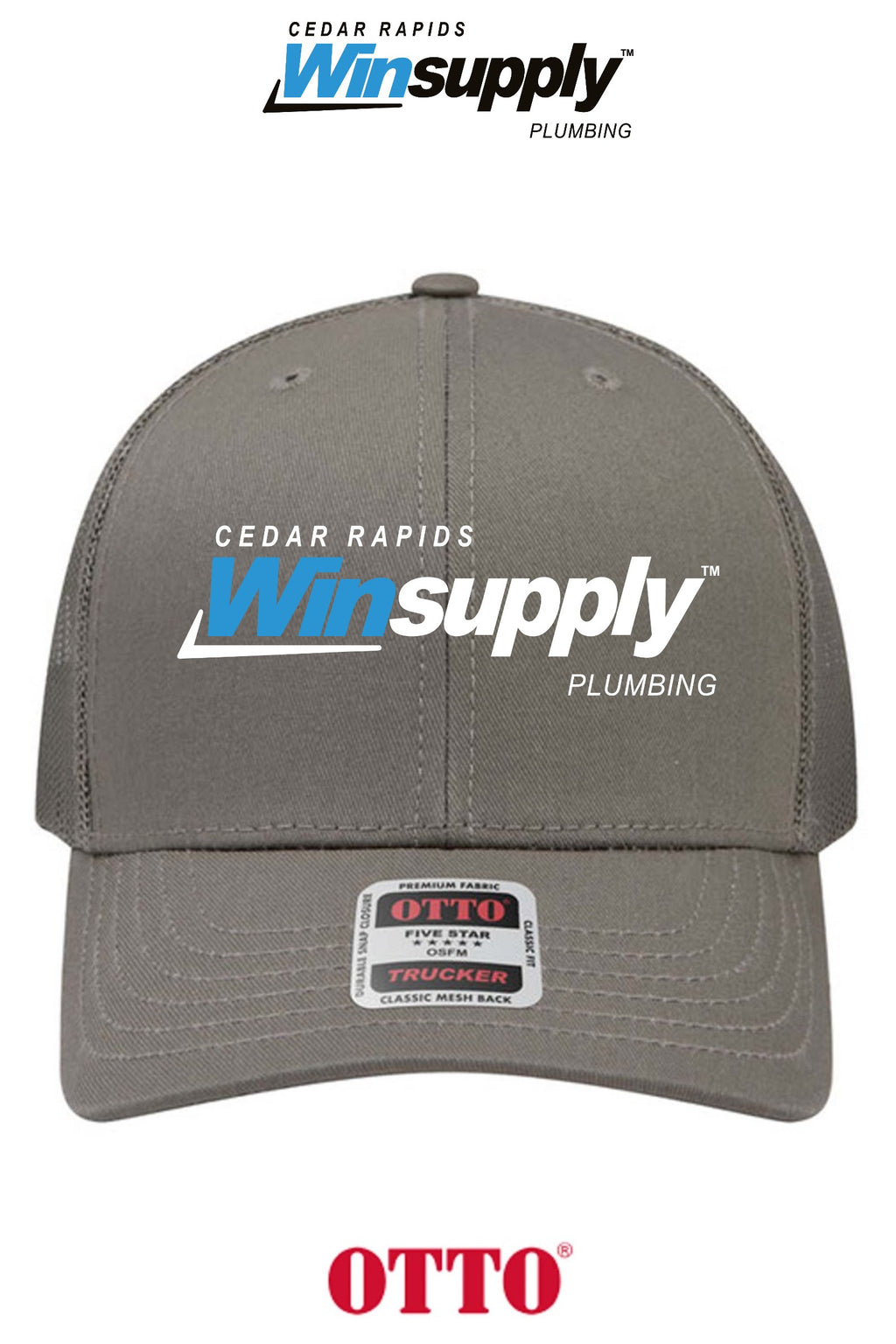 **BULK BUY SPECIAL** OTTO CAP® 6 Panel Mid Profile Mesh Back Trucker Hat - Cedar Rapids Winsupply