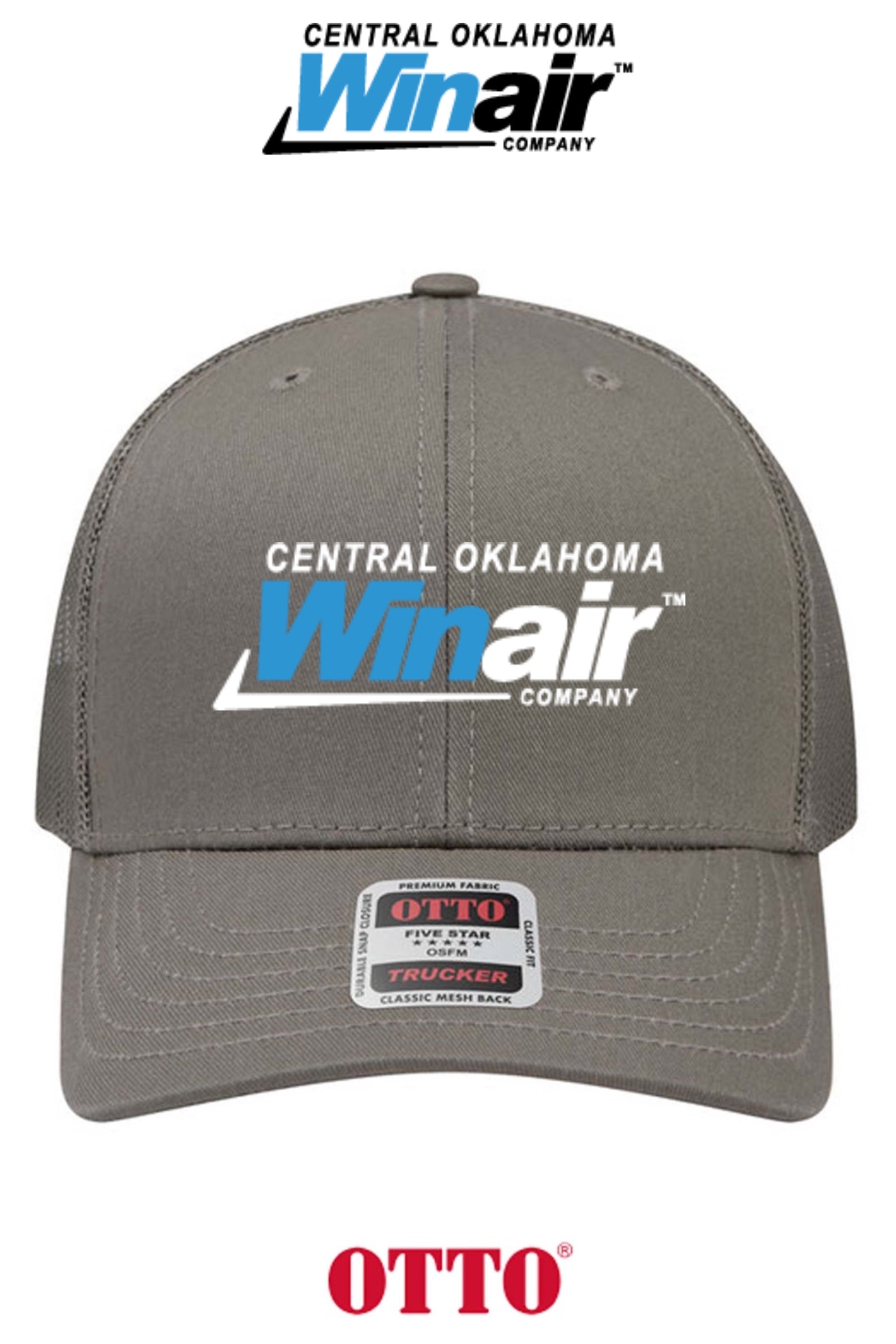 **BULK BUY SPECIAL** OTTO CAP® 6 Panel Mid Profile Mesh Back Trucker Hat - Central Oklahoma Winair