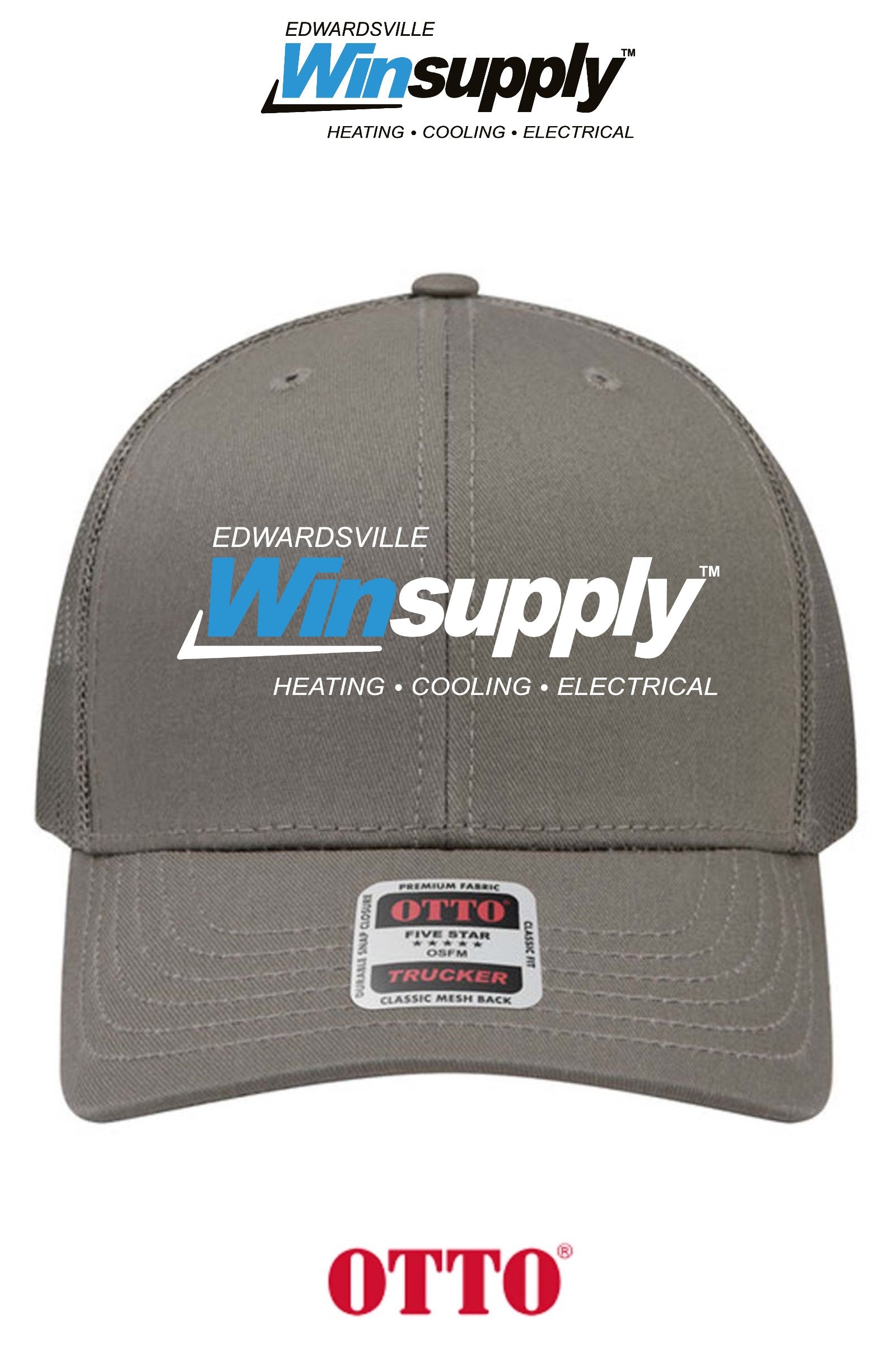 **BULK BUY SPECIAL** OTTO CAP® 6 Panel Mid Profile Mesh Back Trucker Hat - Edwardsville Winsupply