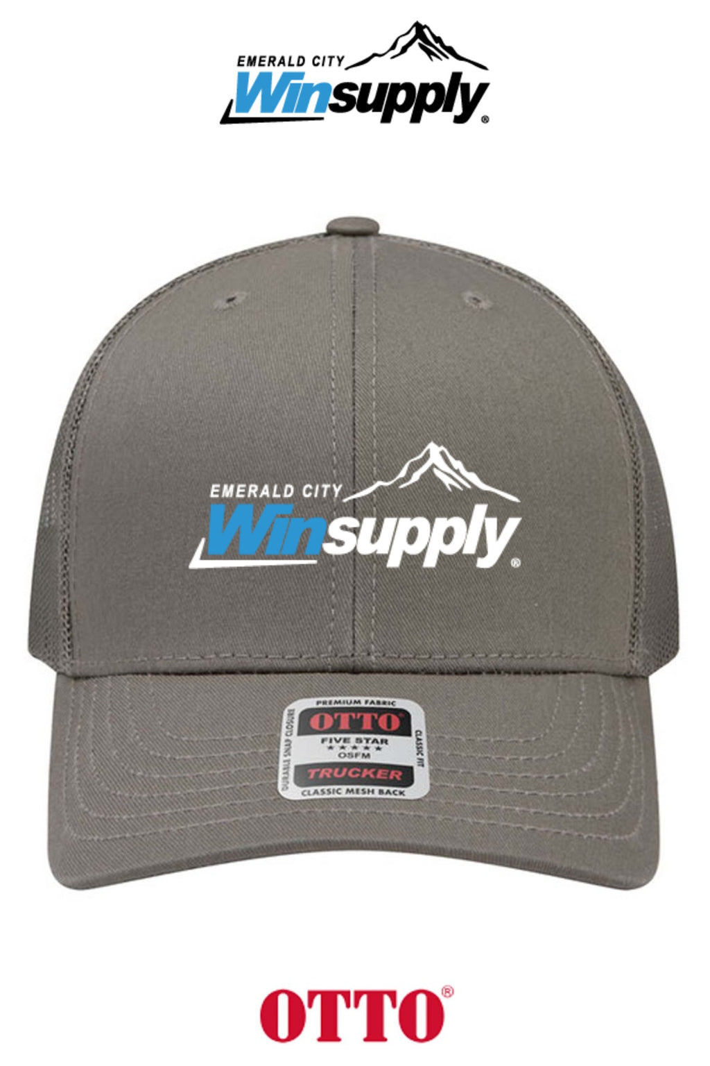 **BULK BUY SPECIAL** OTTO CAP® 6 Panel Mid Profile Mesh Back Trucker Hat - Winsupply Emerald City