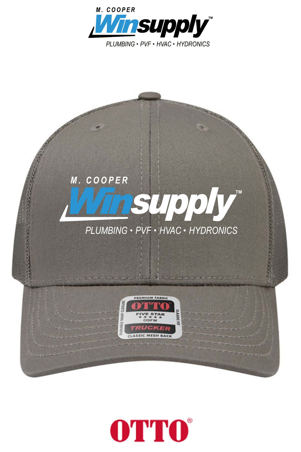 **BULK BUY SPECIAL** OTTO CAP® 6 Panel Mid Profile Mesh Back Trucker Hat - M. Cooper Winsupply Co.