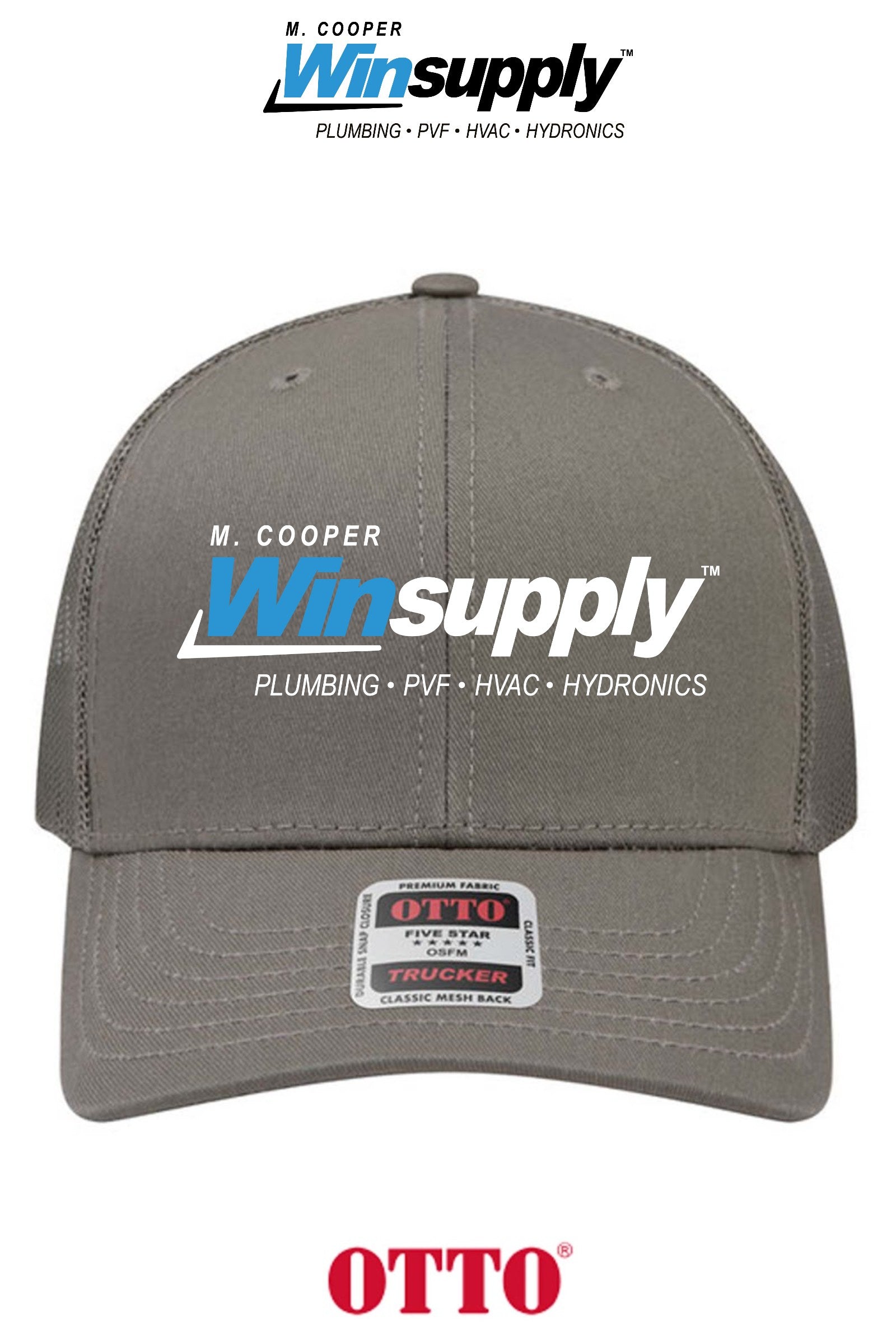 **BULK BUY SPECIAL** OTTO CAP® 6 Panel Mid Profile Mesh Back Trucker Hat - M. Cooper Winsupply Co.