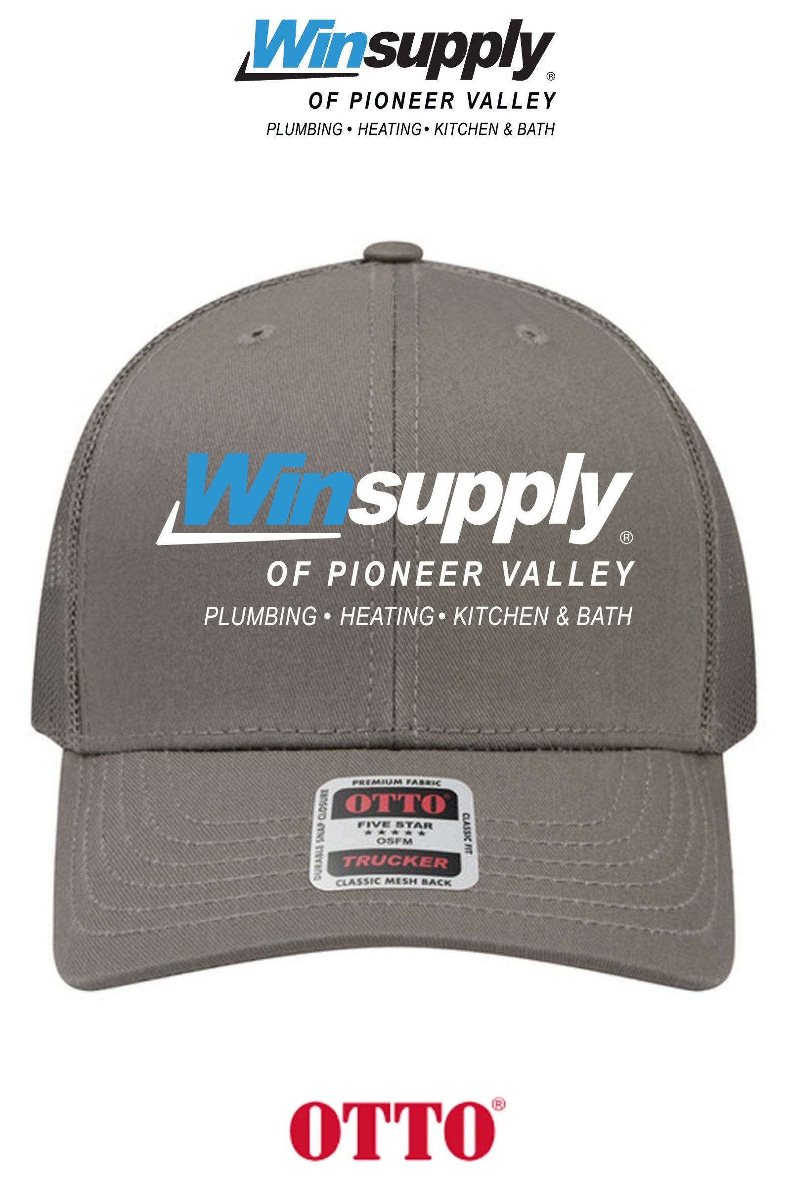 **BULK BUY SPECIAL** OTTO CAP® 6 Panel Mid Profile Mesh Back Trucker Hat - Winsupply of Pioneer Valley