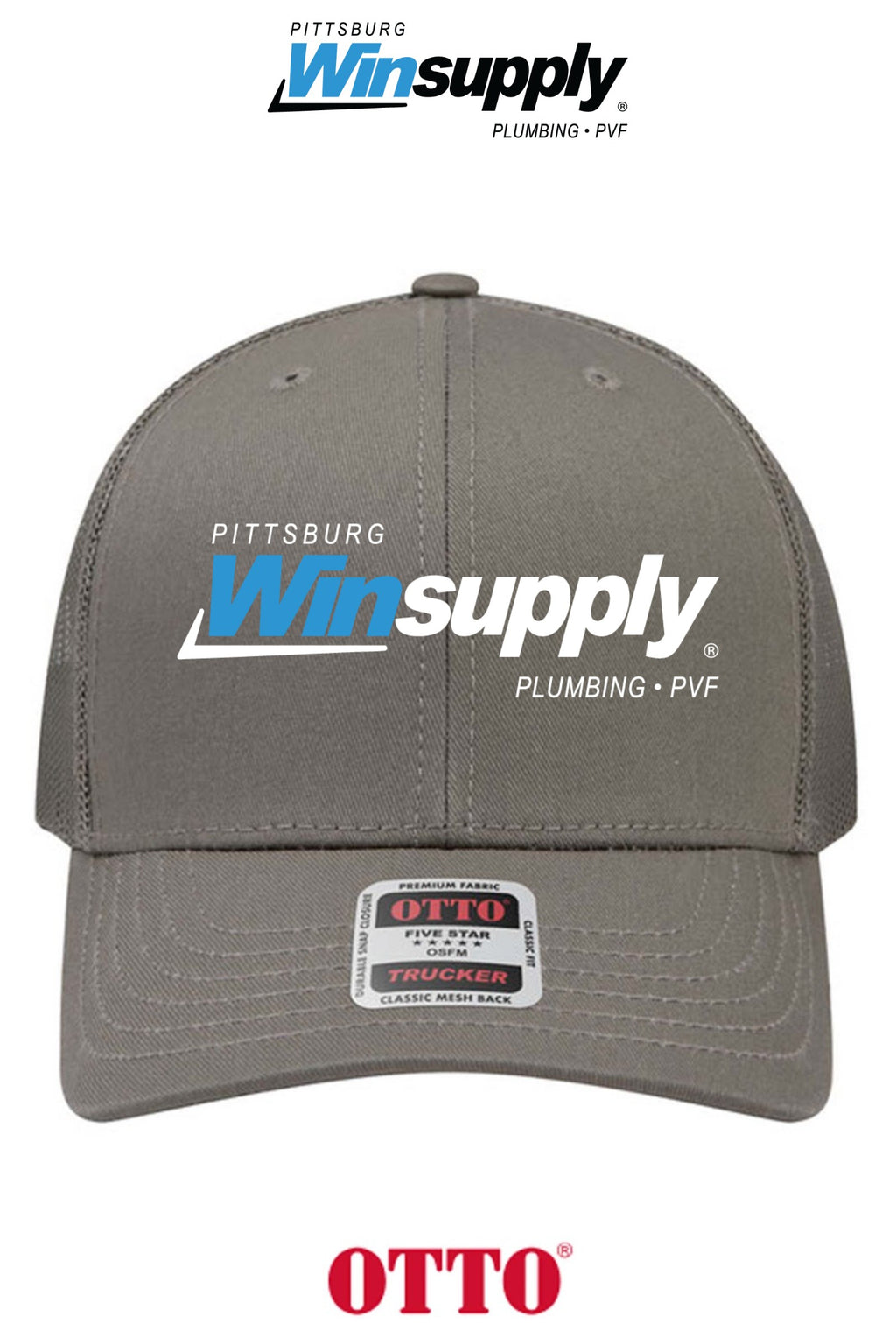 **BULK BUY SPECIAL** OTTO CAP® 6 Panel Mid Profile Mesh Back Trucker Hat - Pittsburg Winsupply