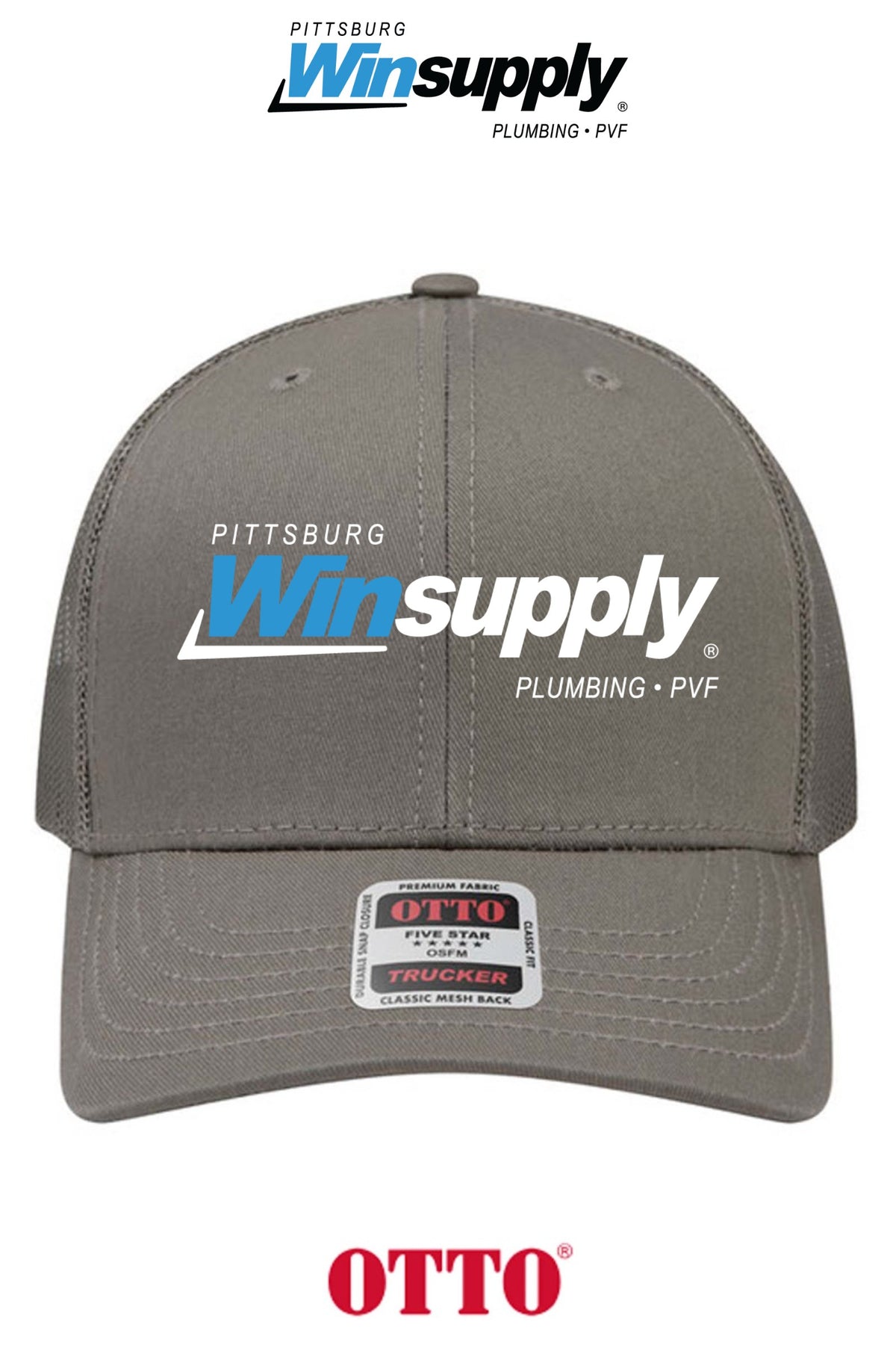 **BULK BUY SPECIAL** OTTO CAP® 6 Panel Mid Profile Mesh Back Trucker Hat - Pittsburg Winsupply