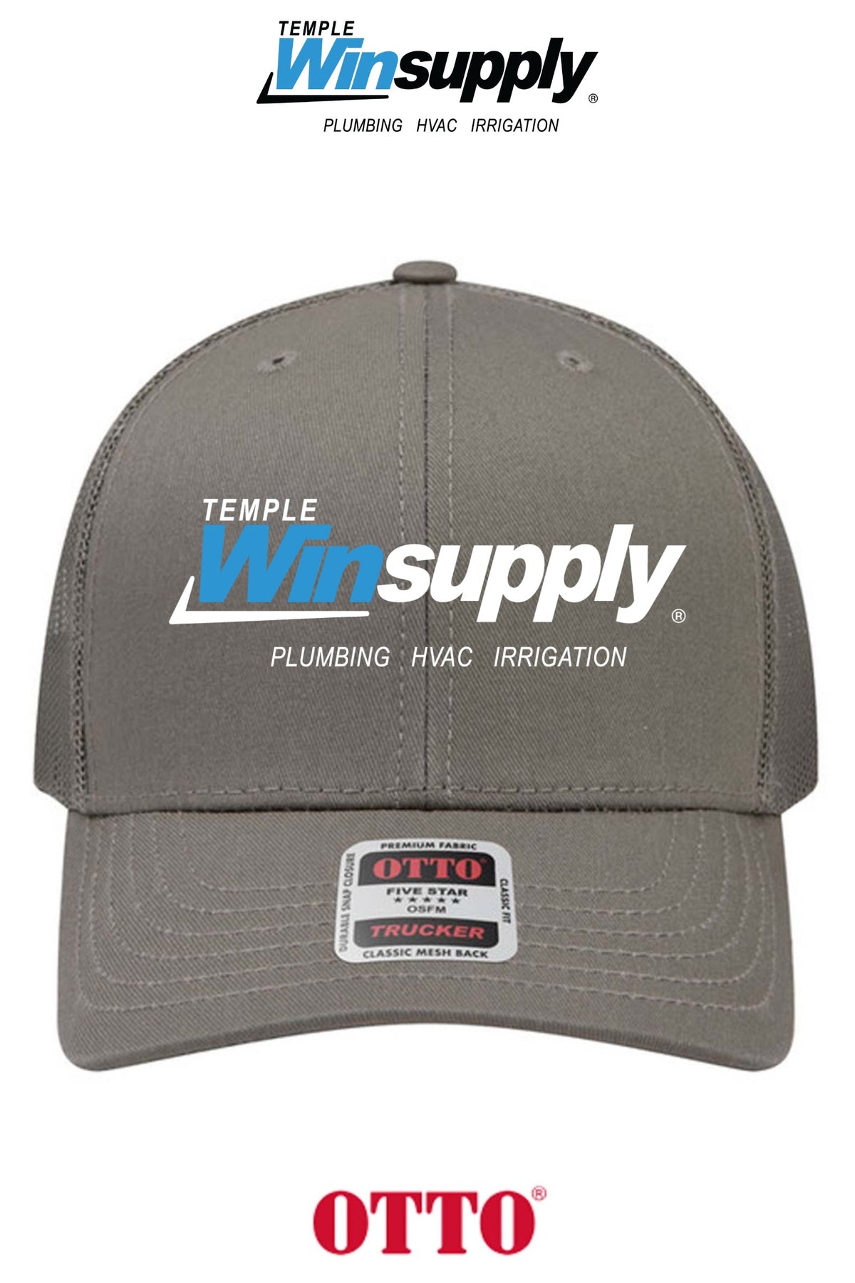 **BULK BUY SPECIAL** OTTO CAP® 6 Panel Mid Profile Mesh Back Trucker Hat - Temple Winsupply