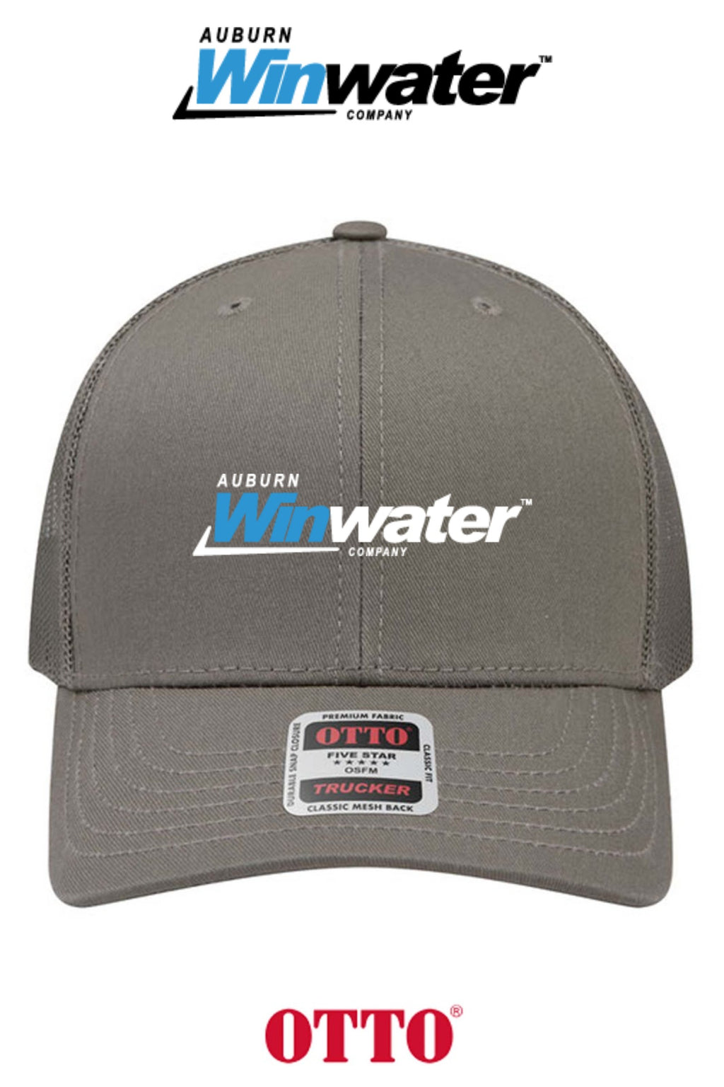 **BULK BUY SPECIAL** OTTO CAP® 6 Panel Mid Profile Mesh Back Trucker Hat - Auburn Winwater