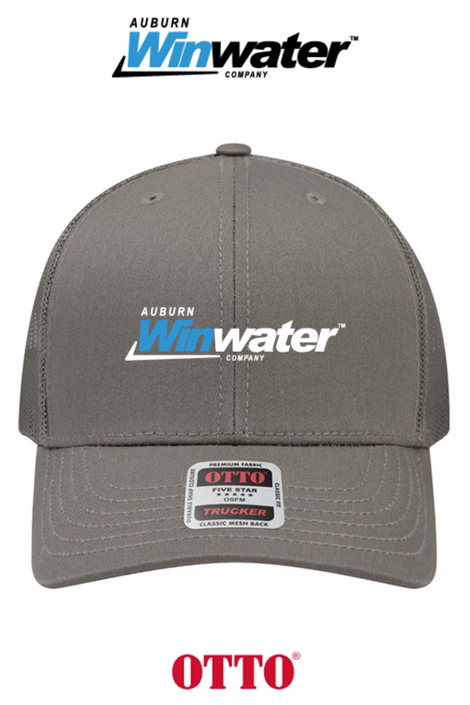 **BULK BUY SPECIAL** OTTO CAP® 6 Panel Mid Profile Mesh Back Trucker Hat - Auburn Winwater